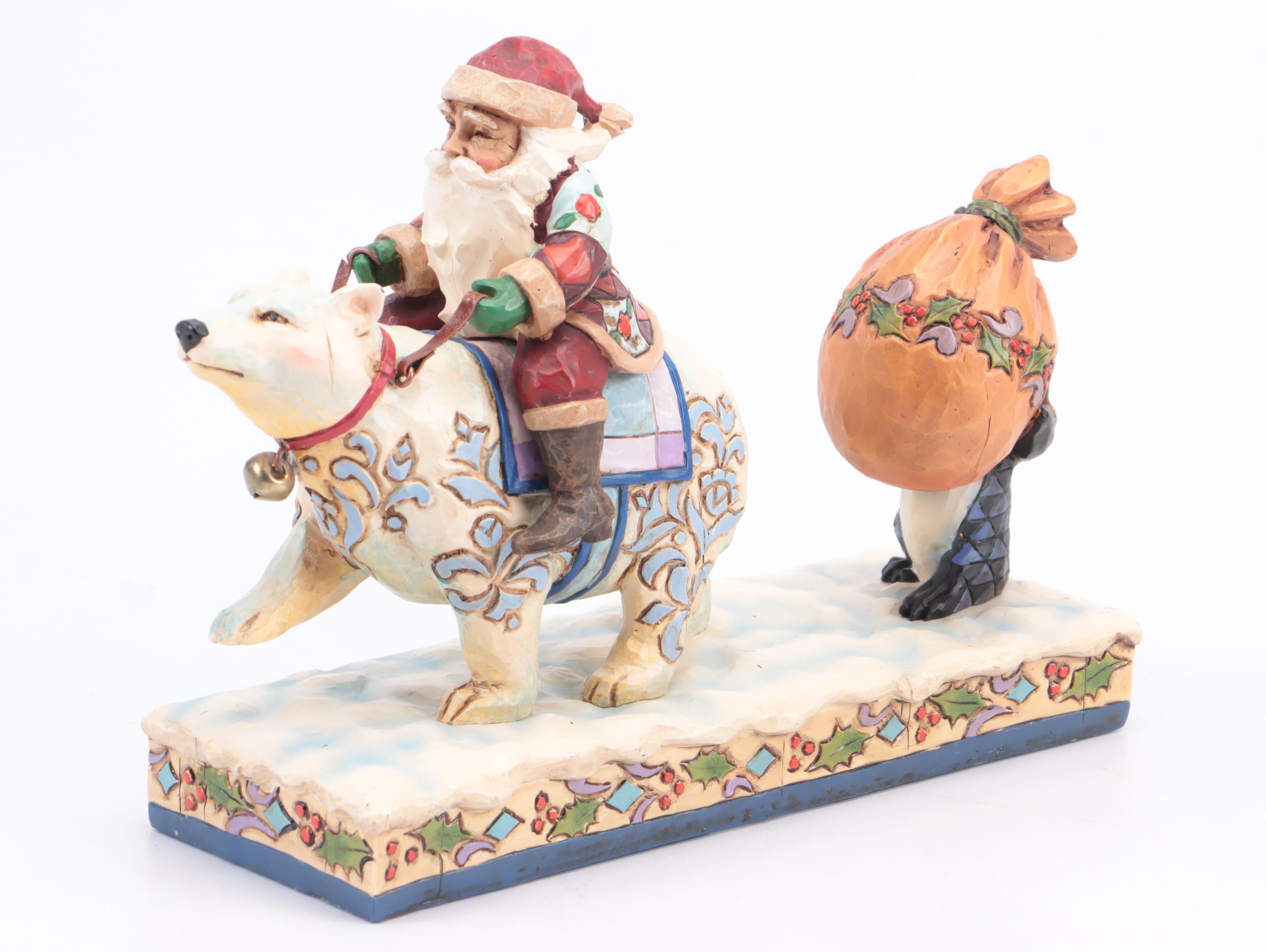 Jim Shore Snowman Musical Figurine with Other Jim Shore Holiday Figurines