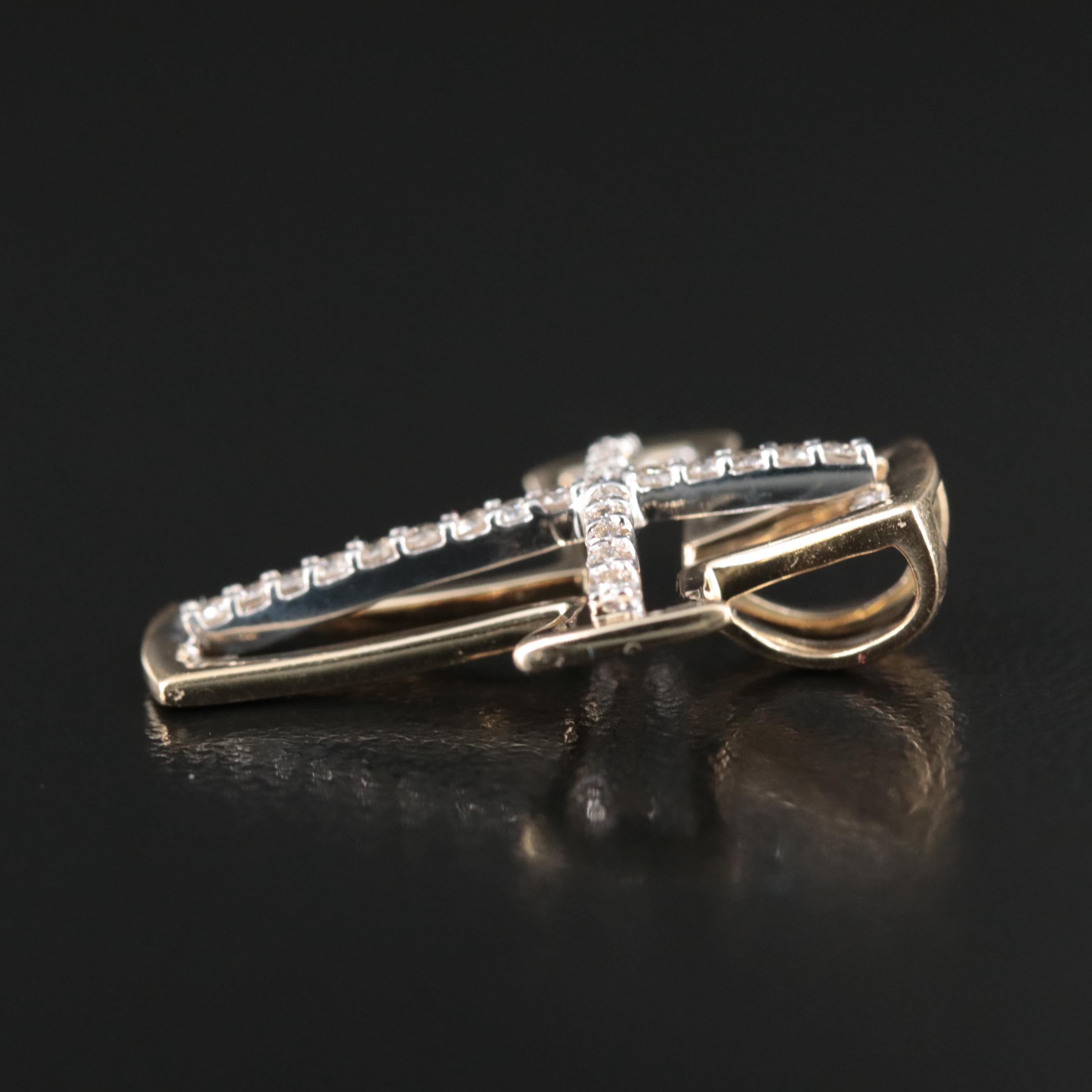 14K 0.28 CTW Diamond Cross Pendant