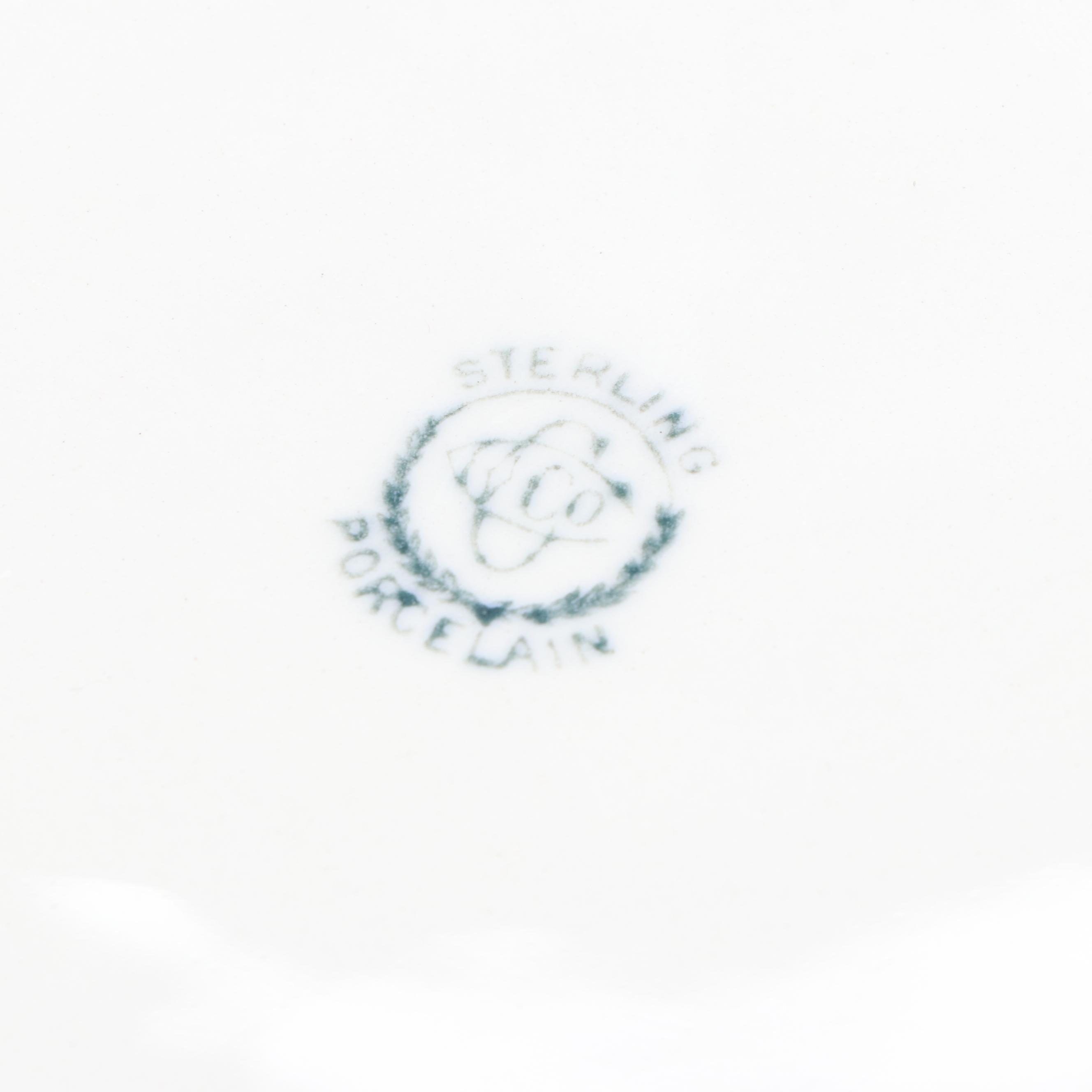 Victorian Style German Porcelain Hot Chocolate Set with Other Slop Jar