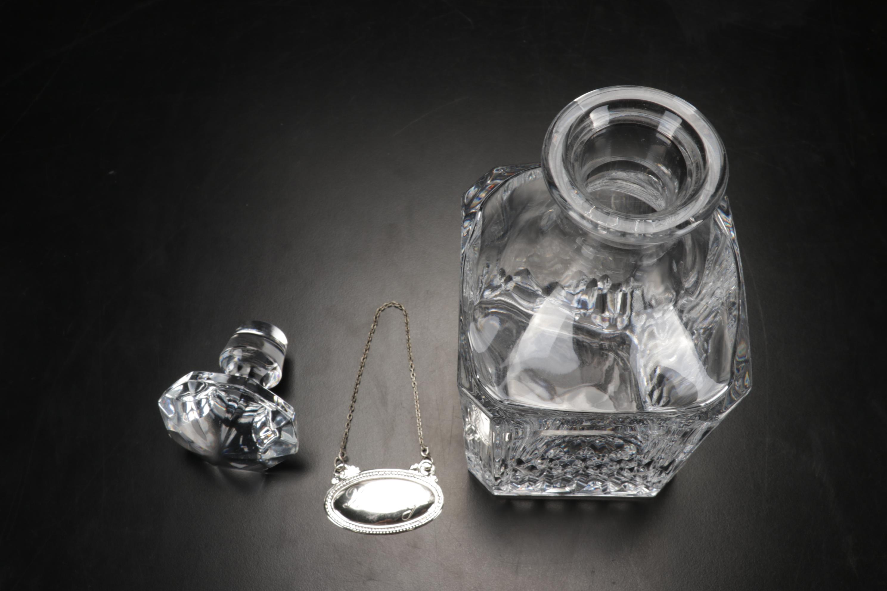 Tiffany & Co. "Plaid" Crystal Ice Bucket with Atlantis and Other Decanters