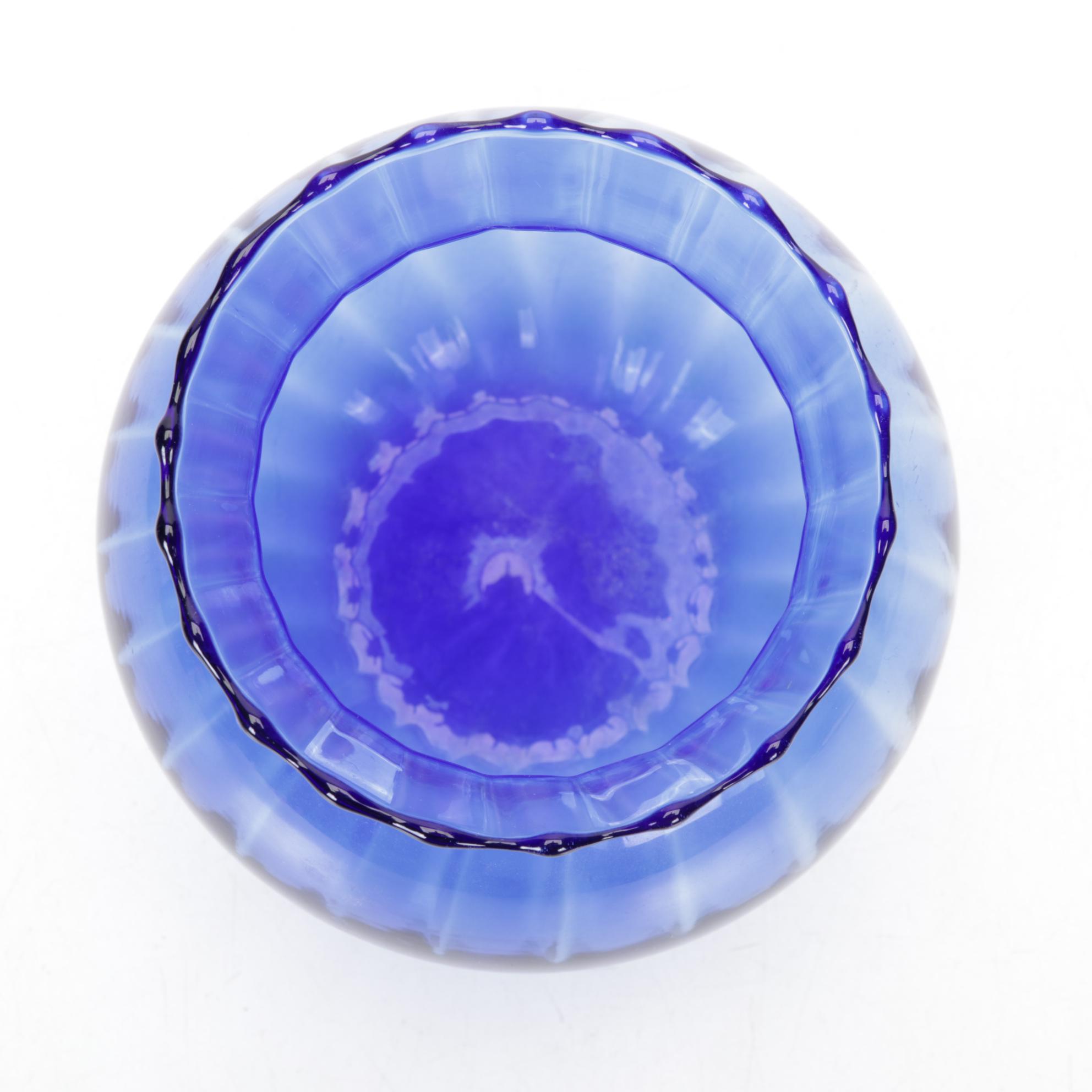 Princess House Hand Blown Vase, Hazel Atlas Vase Featured In Cobalt Glass Decor