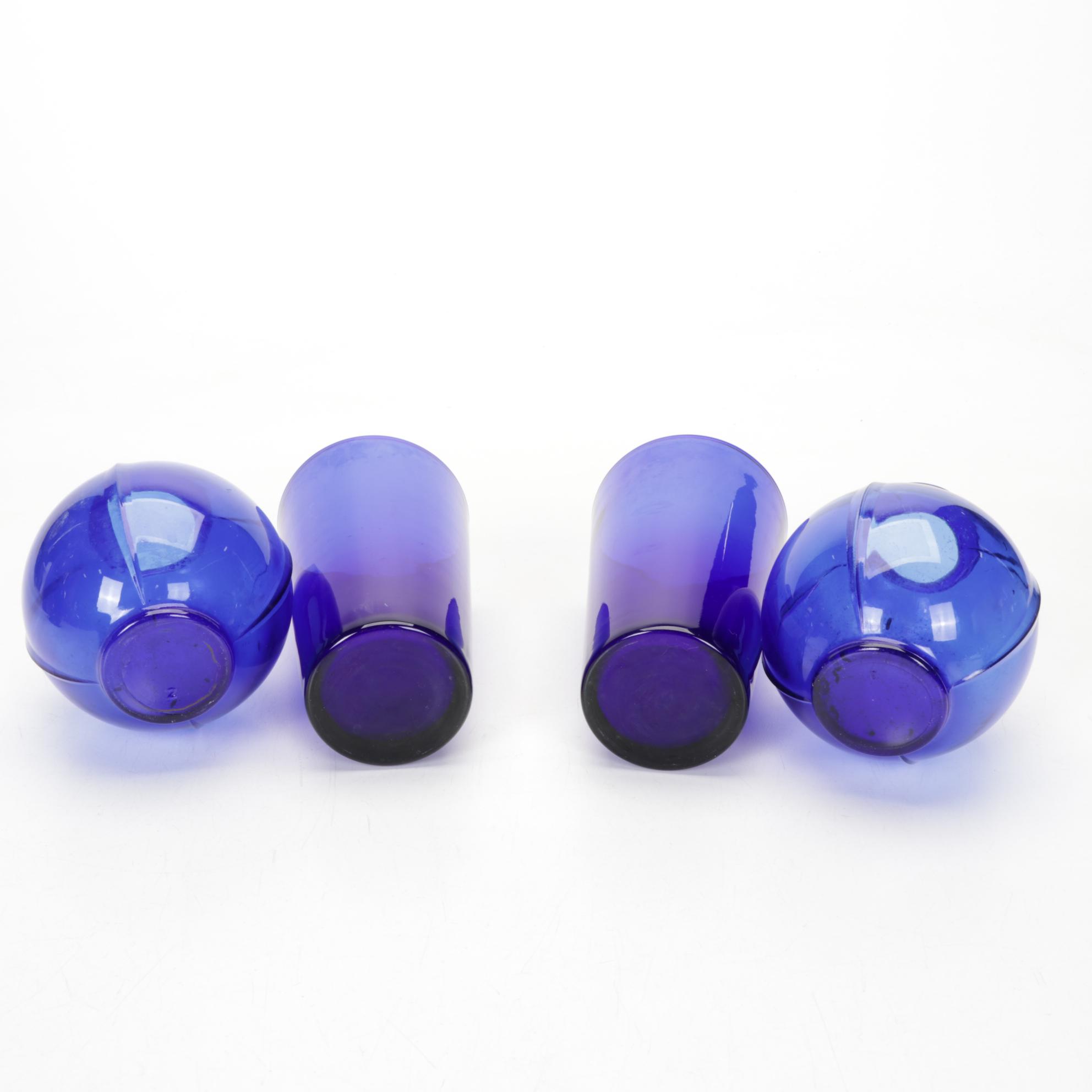 Princess House Hand Blown Vase, Hazel Atlas Vase Featured In Cobalt Glass Decor