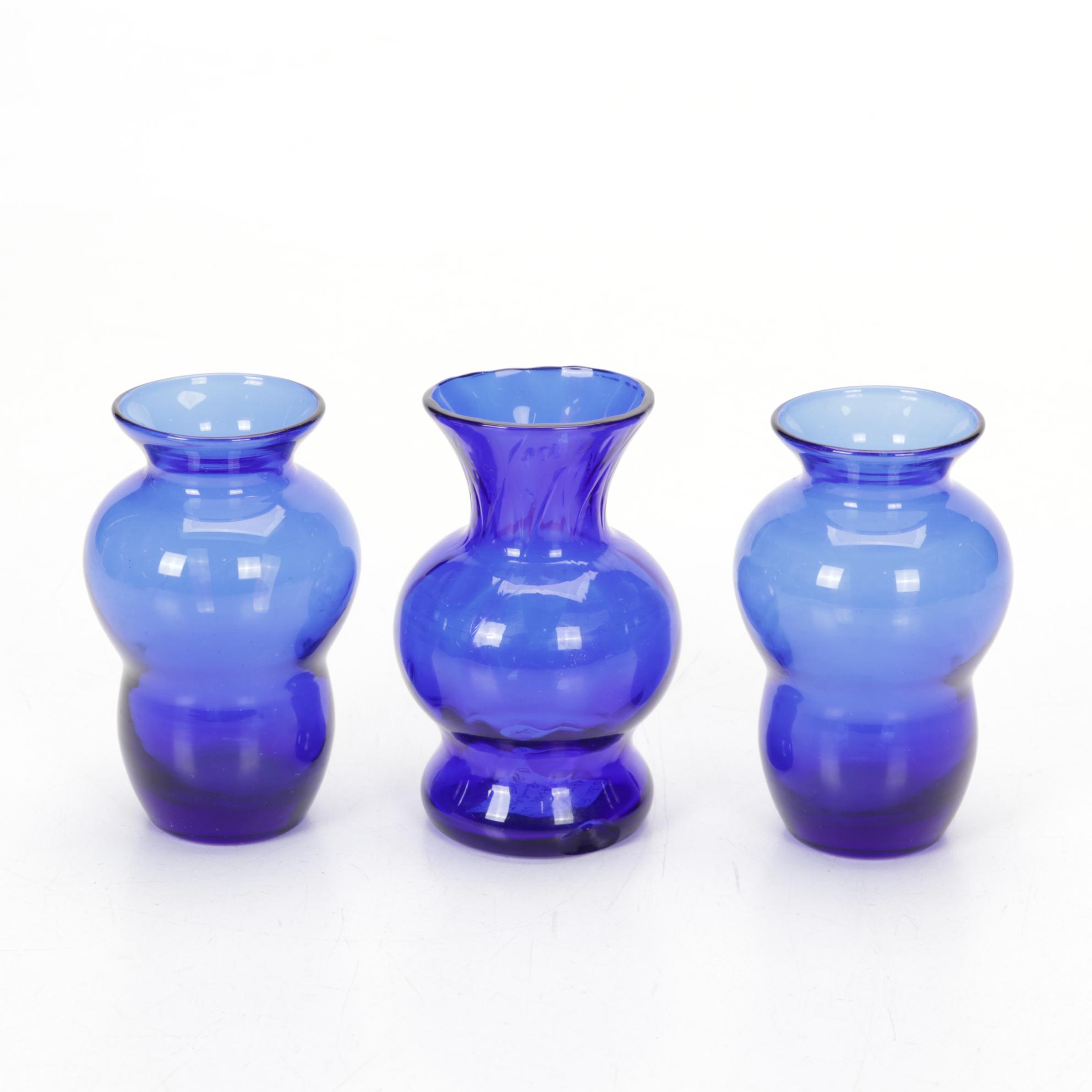 Princess House Hand Blown Vase, Hazel Atlas Vase Featured In Cobalt Glass Decor