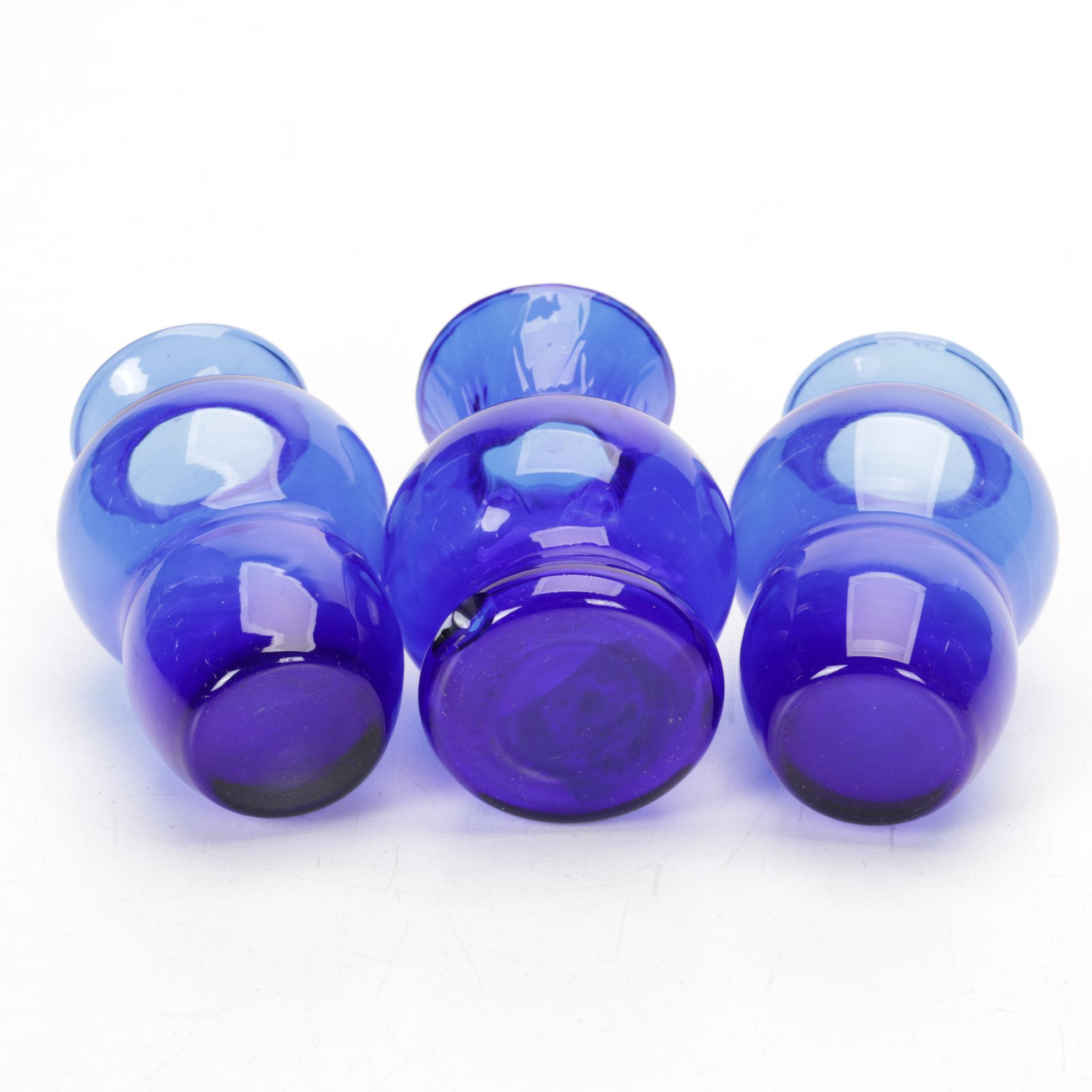 Princess House Hand Blown Vase, Hazel Atlas Vase Featured In Cobalt Glass Decor