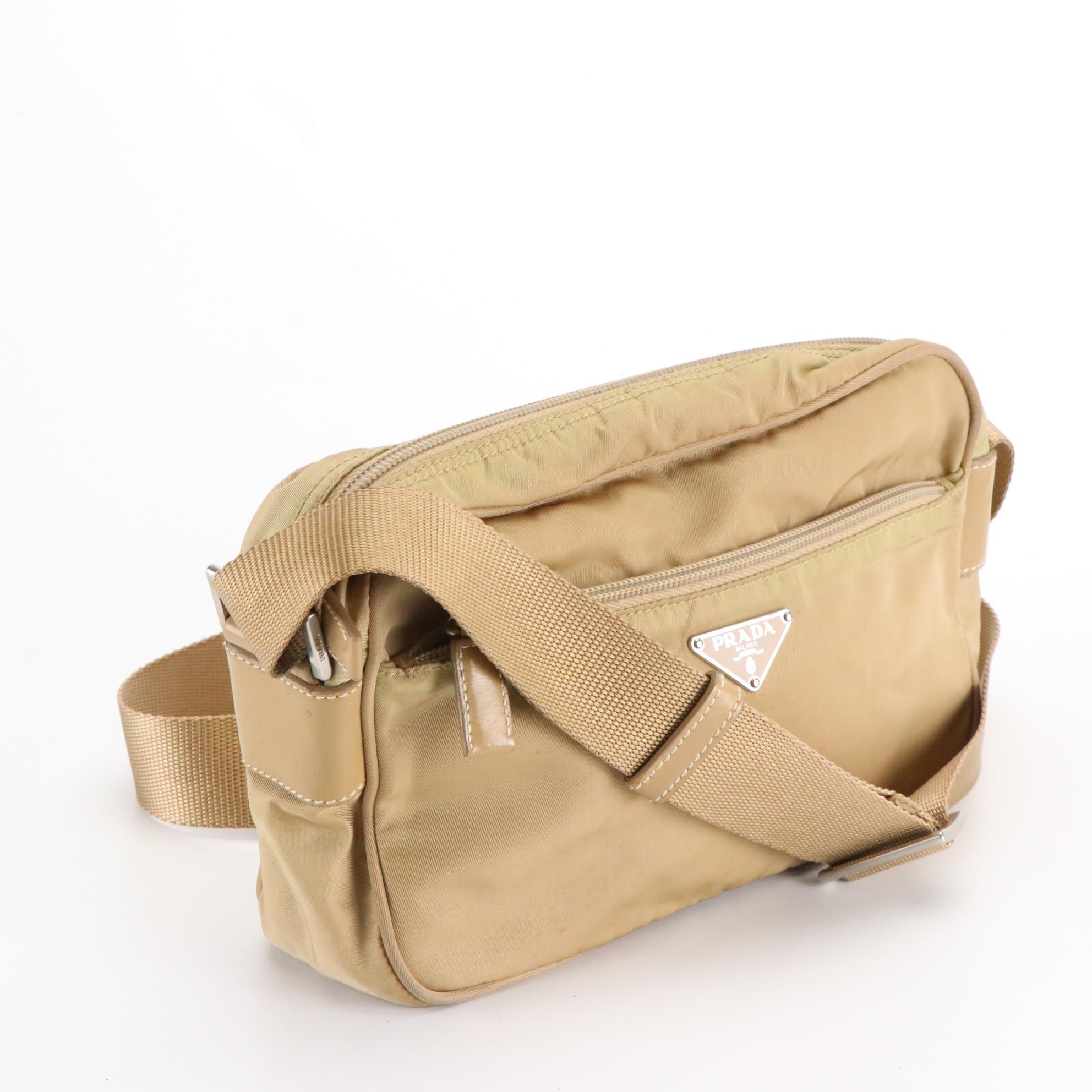 Prada Camera Bag in Nylon with Patent Leather Trim