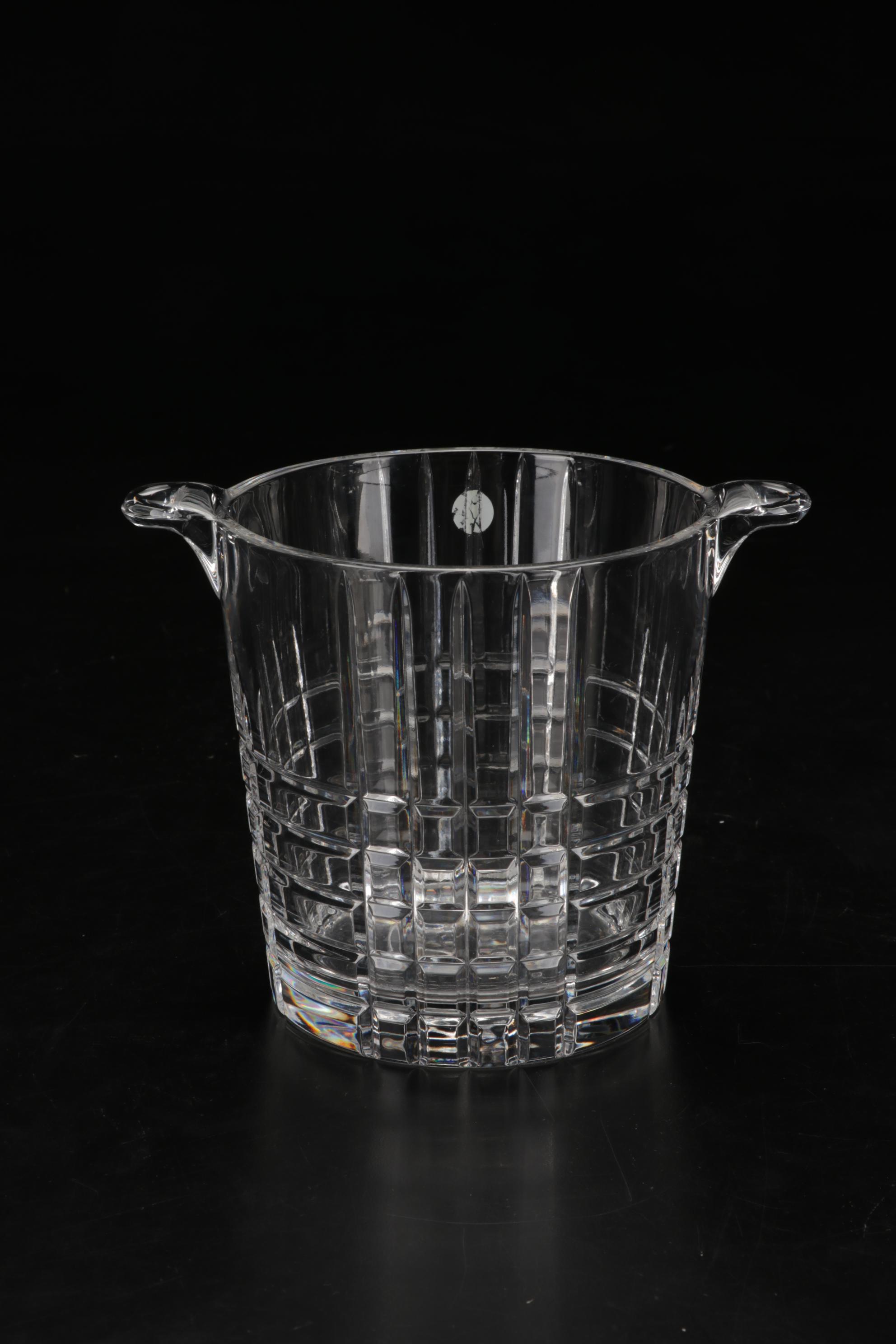 Tiffany & Co. "Plaid" Crystal Ice Bucket with Atlantis and Other Decanters