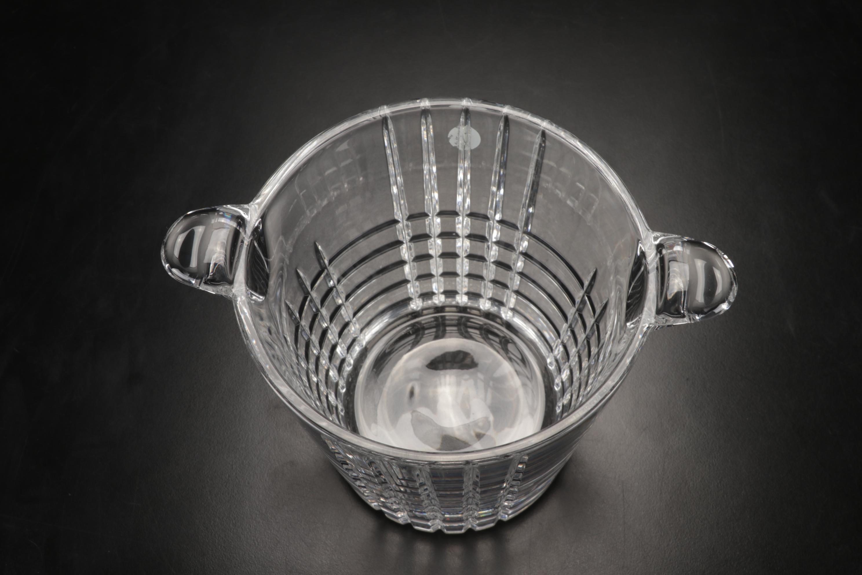 Tiffany & Co. "Plaid" Crystal Ice Bucket with Atlantis and Other Decanters