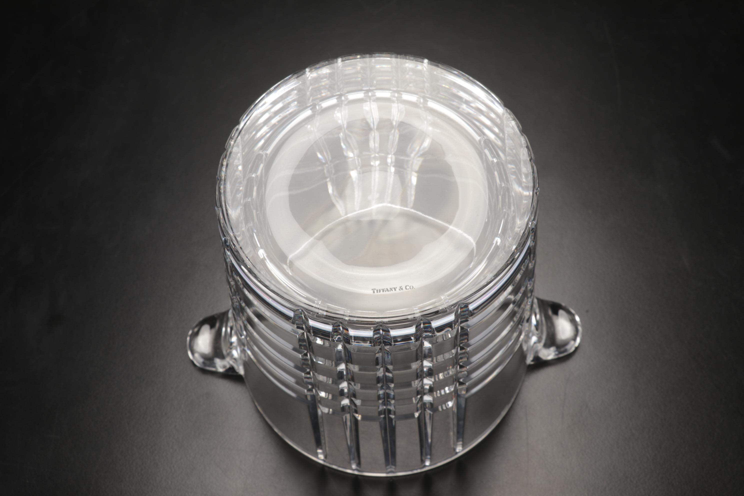 Tiffany & Co. "Plaid" Crystal Ice Bucket with Atlantis and Other Decanters