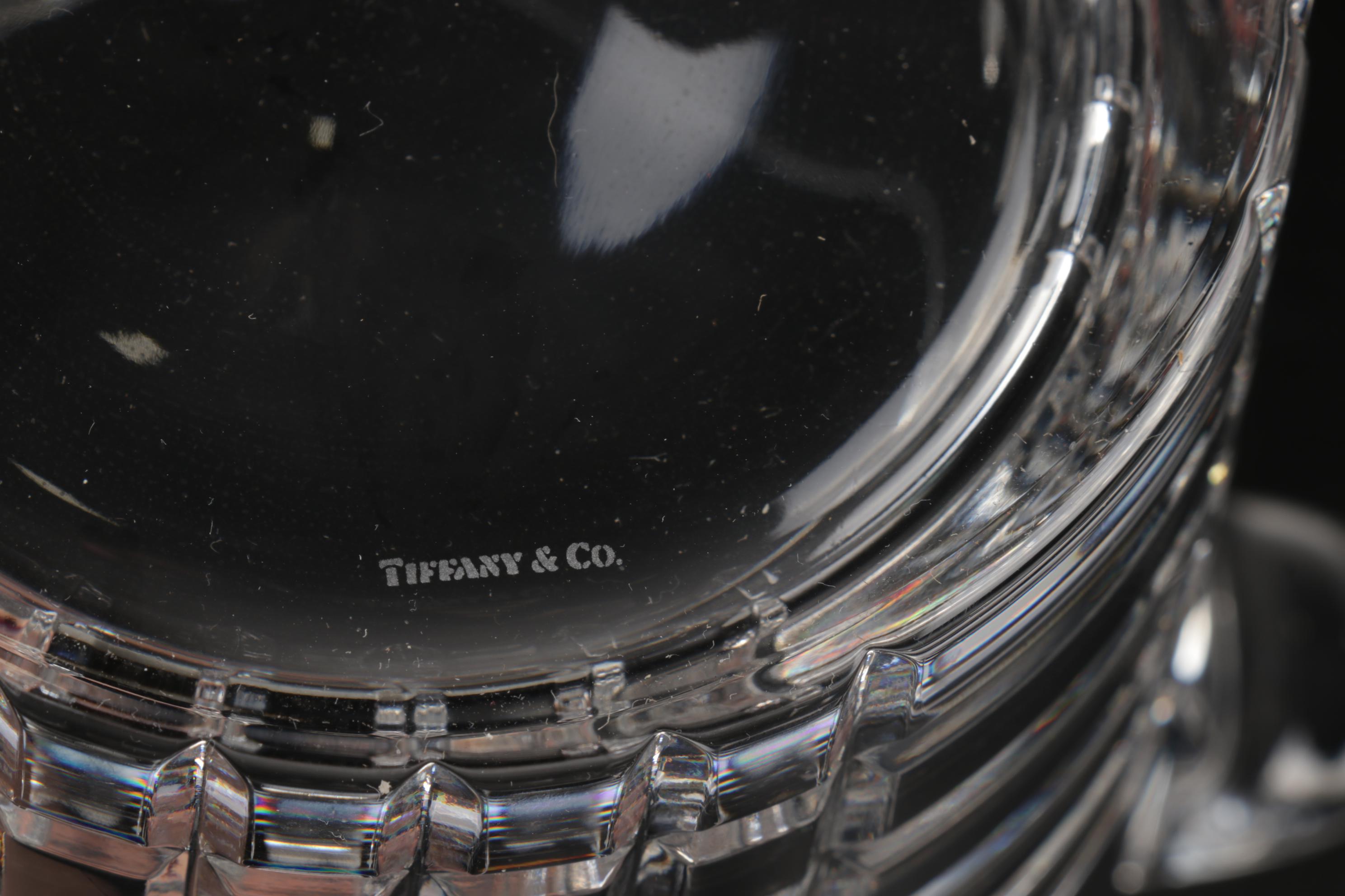 Tiffany & Co. "Plaid" Crystal Ice Bucket with Atlantis and Other Decanters