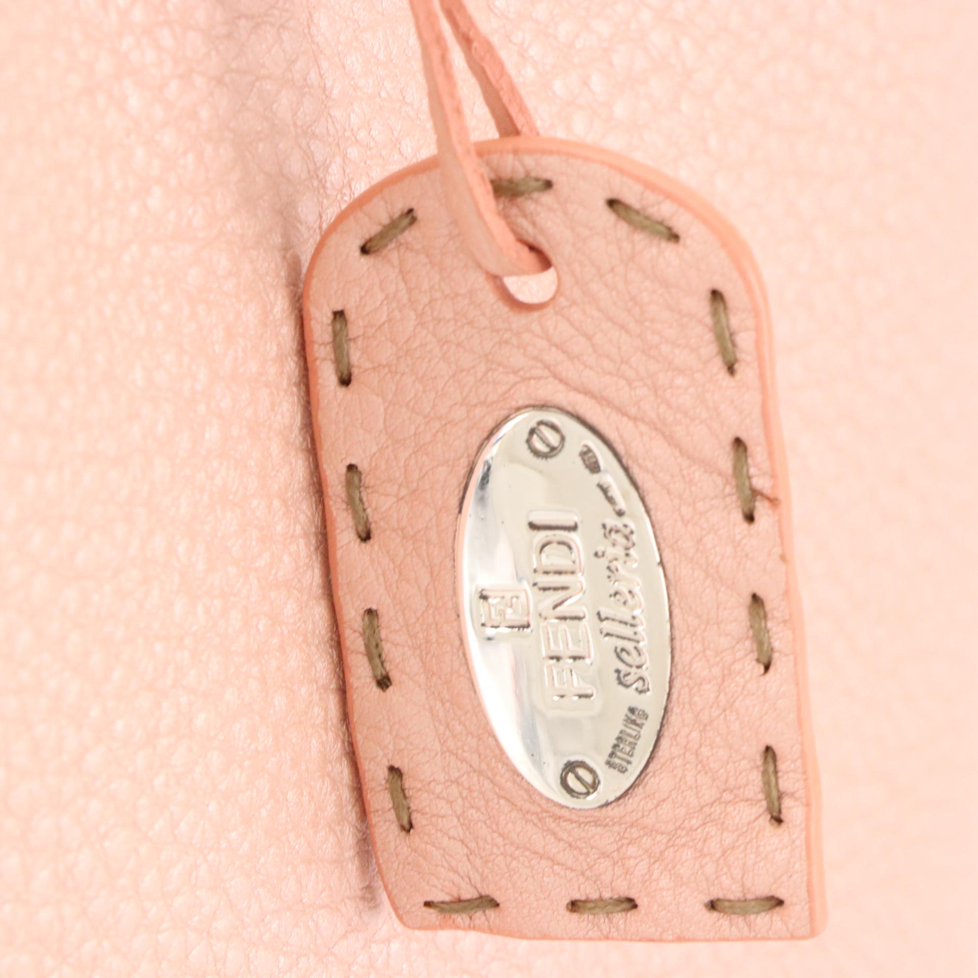 Fendi Selleria Grain Leather Tote Bag with Running Stitch Detailing