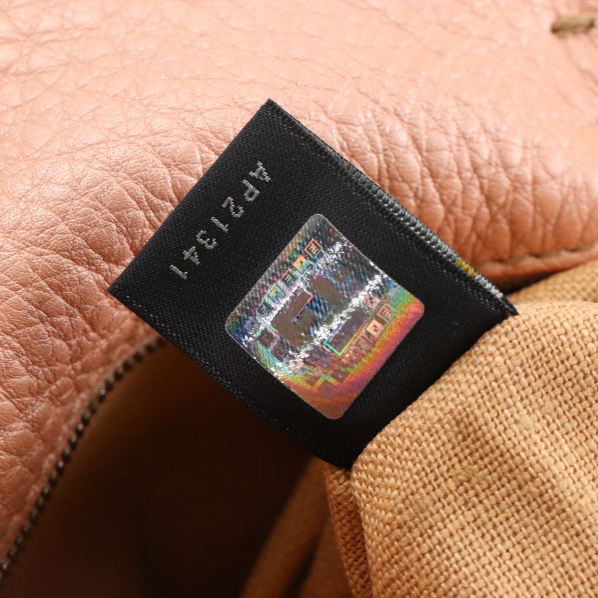 Fendi Selleria Grain Leather Tote Bag with Running Stitch Detailing