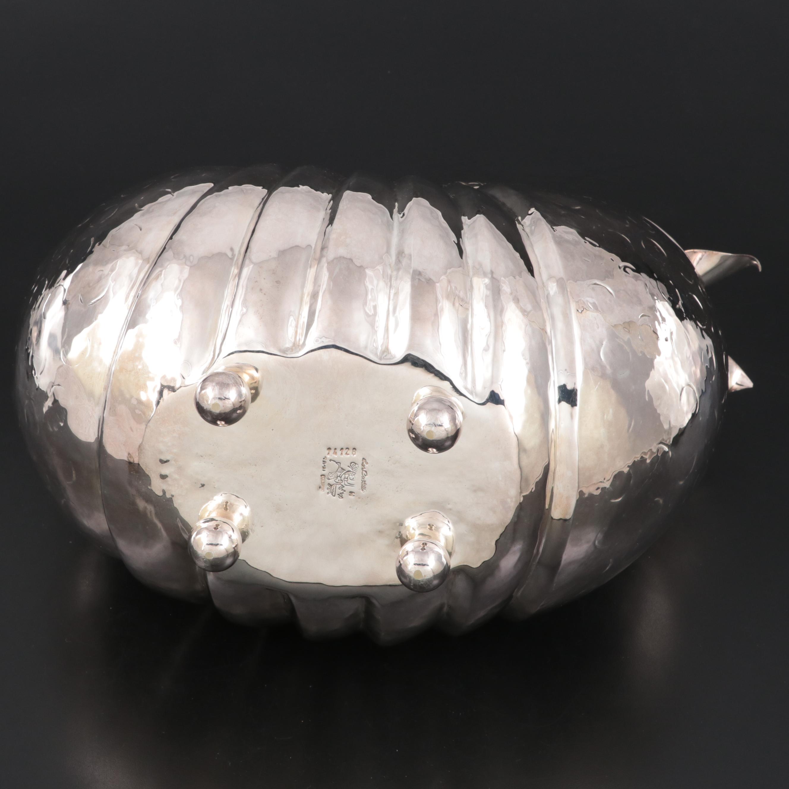 Los Castillo Silver Plate Armadillo Centerpiece Bowl