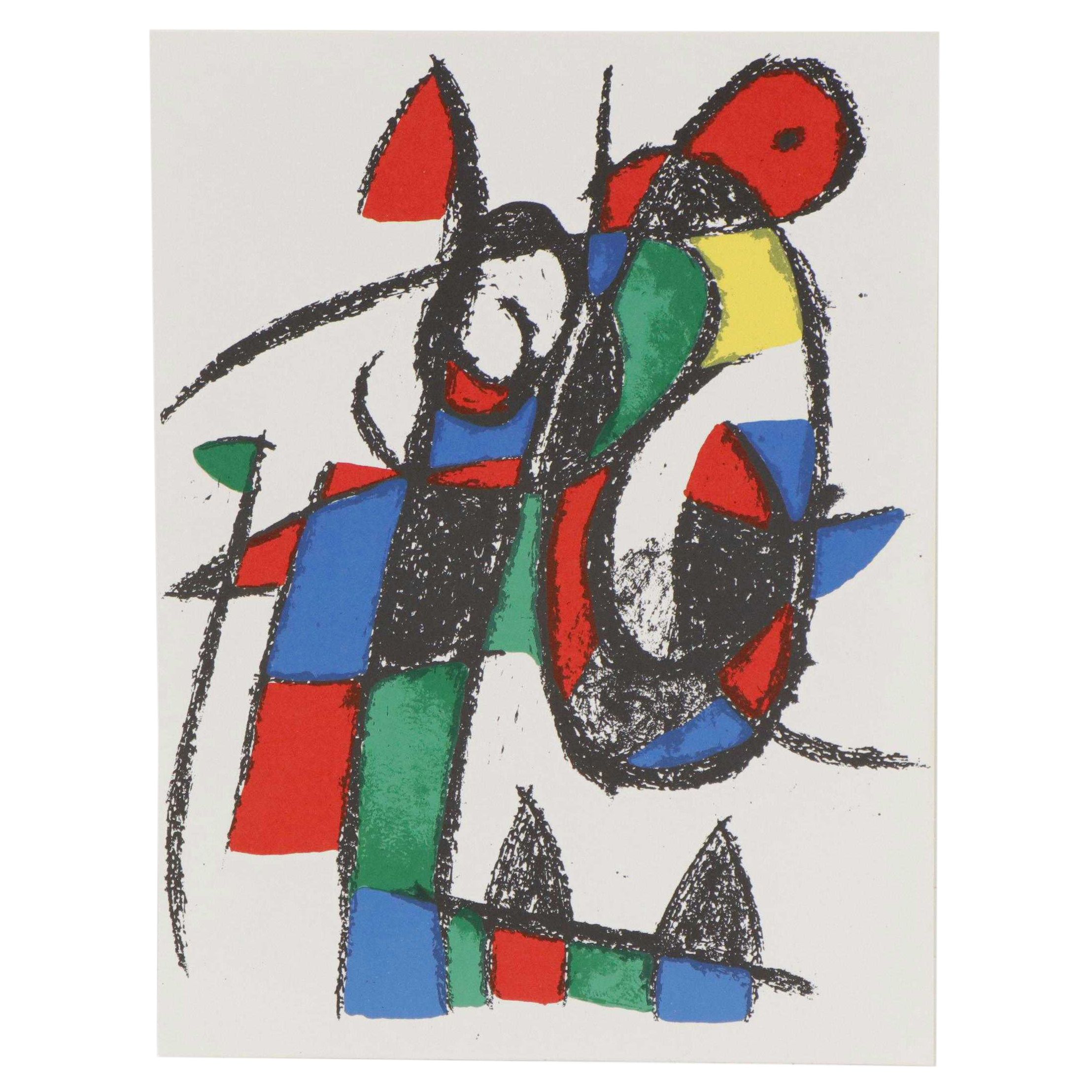 Joan Miró Surreal Color Lithograph, 1975