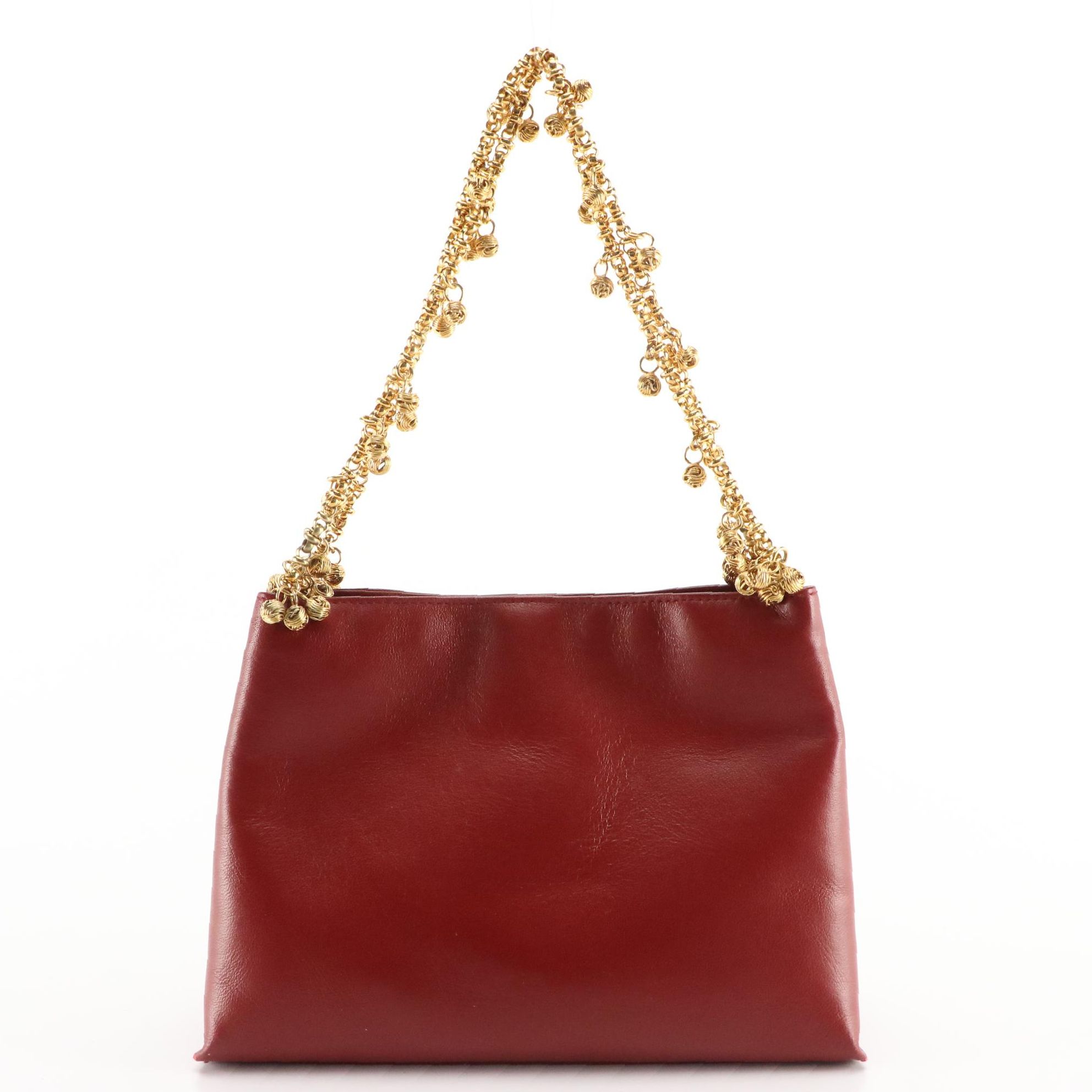 Donna Karan Red Nappa Leather Handbag on Chain