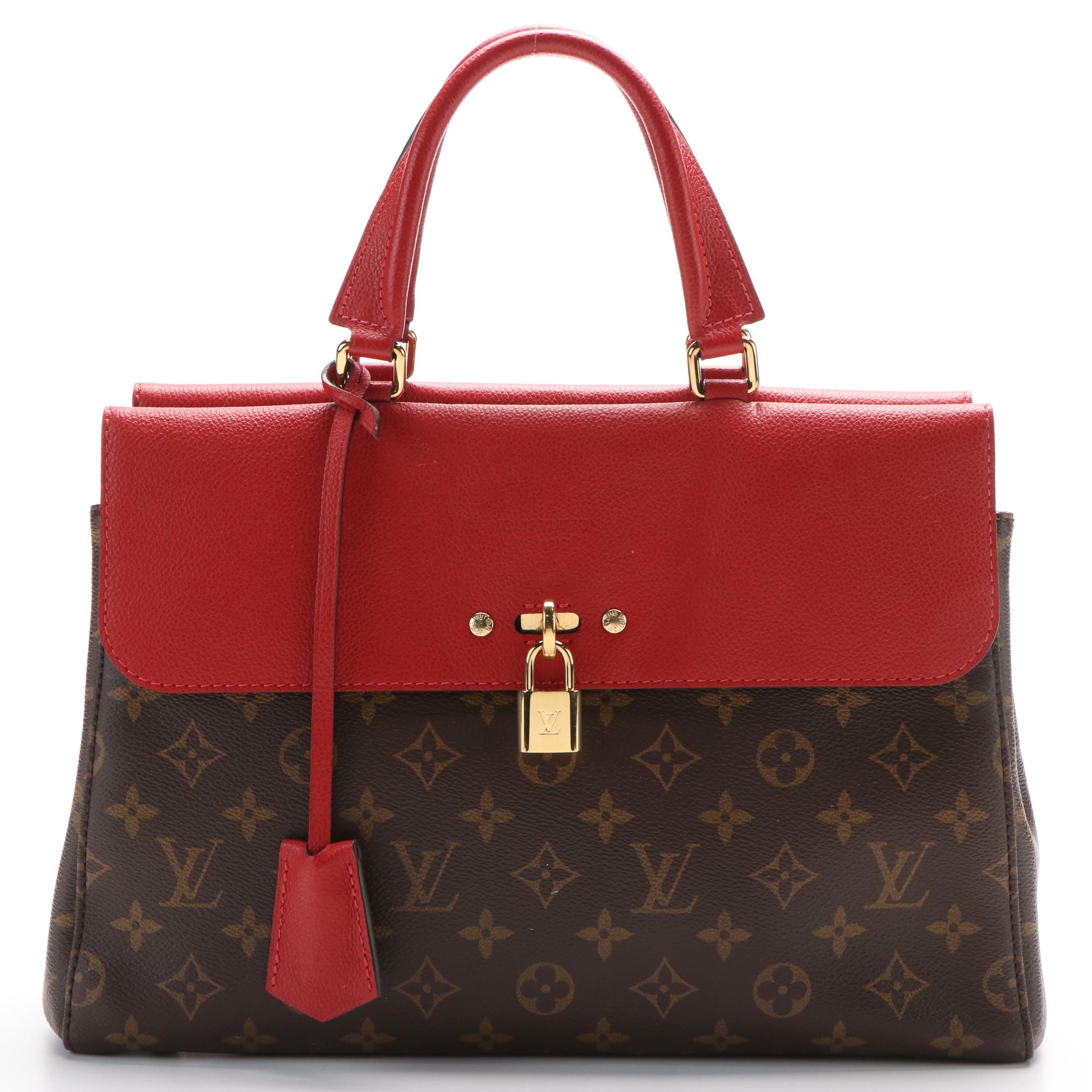 Louis Vuitton Venus Shoulder Bag in Cerise Leather and Monogram Canvas