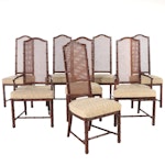 Eight Henredon Chinese Style Bamboo-Turned Mahogany Dining Chairs