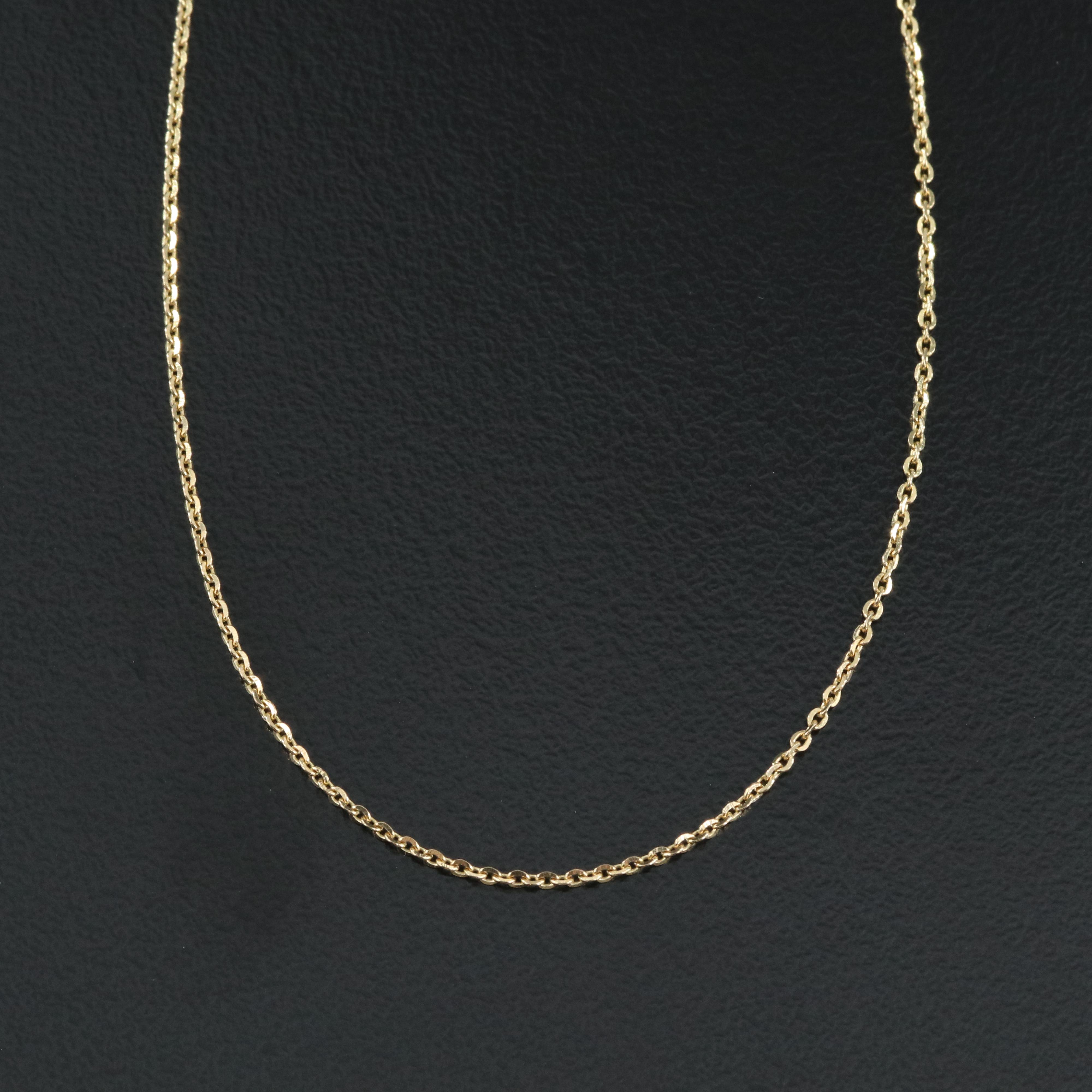 18K Cable Link Necklace with 14K Clasp