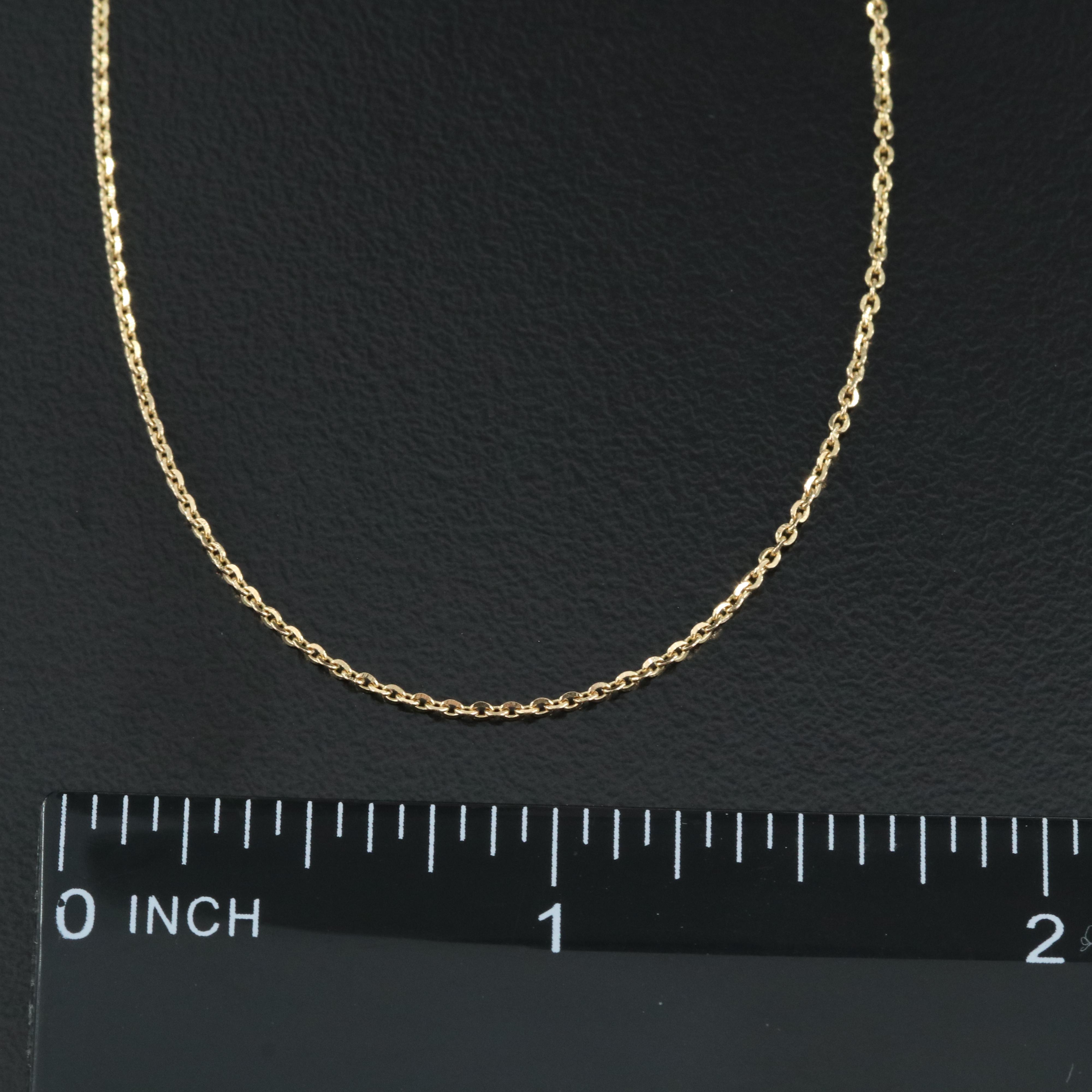 18K Cable Link Necklace with 14K Clasp
