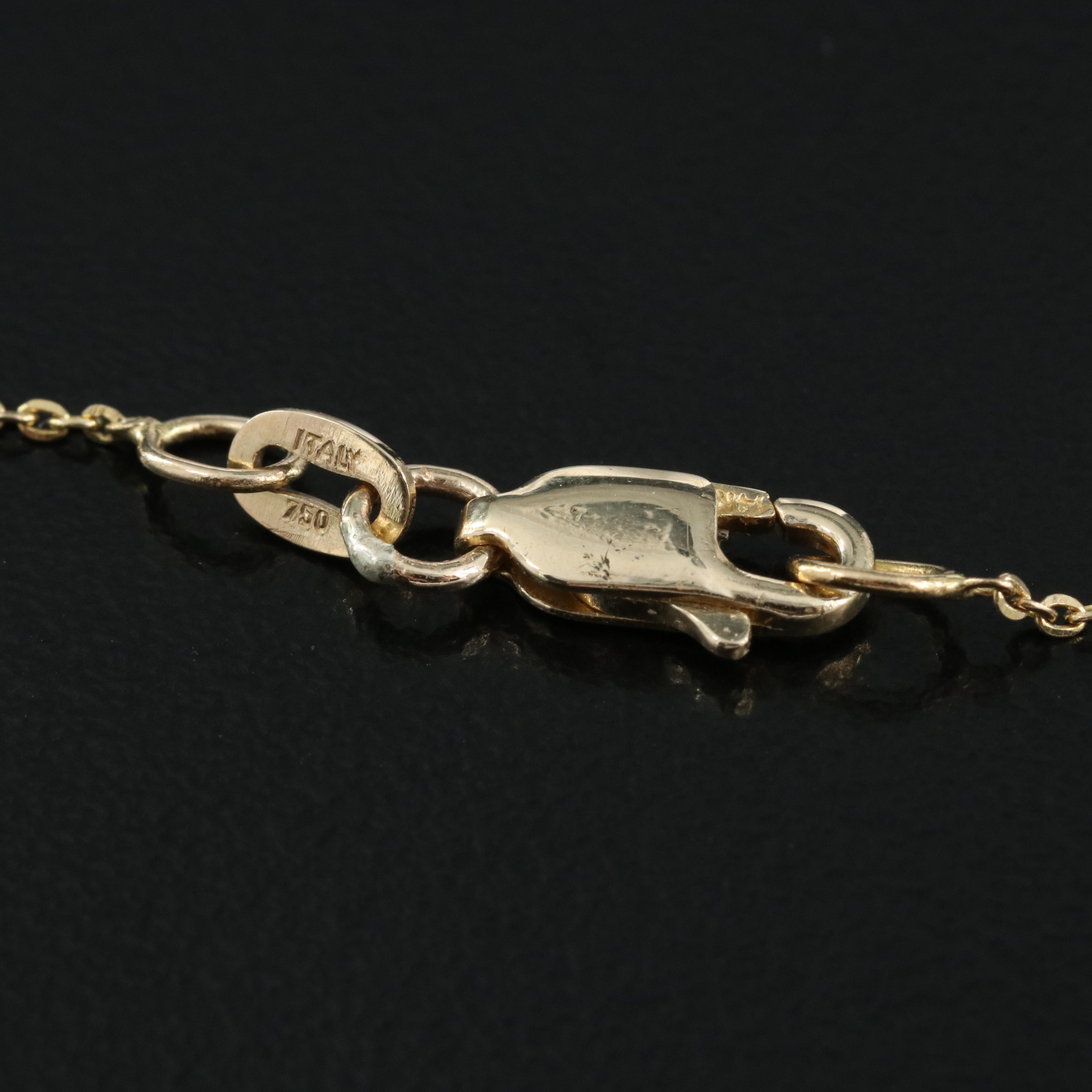 18K Cable Link Necklace with 14K Clasp