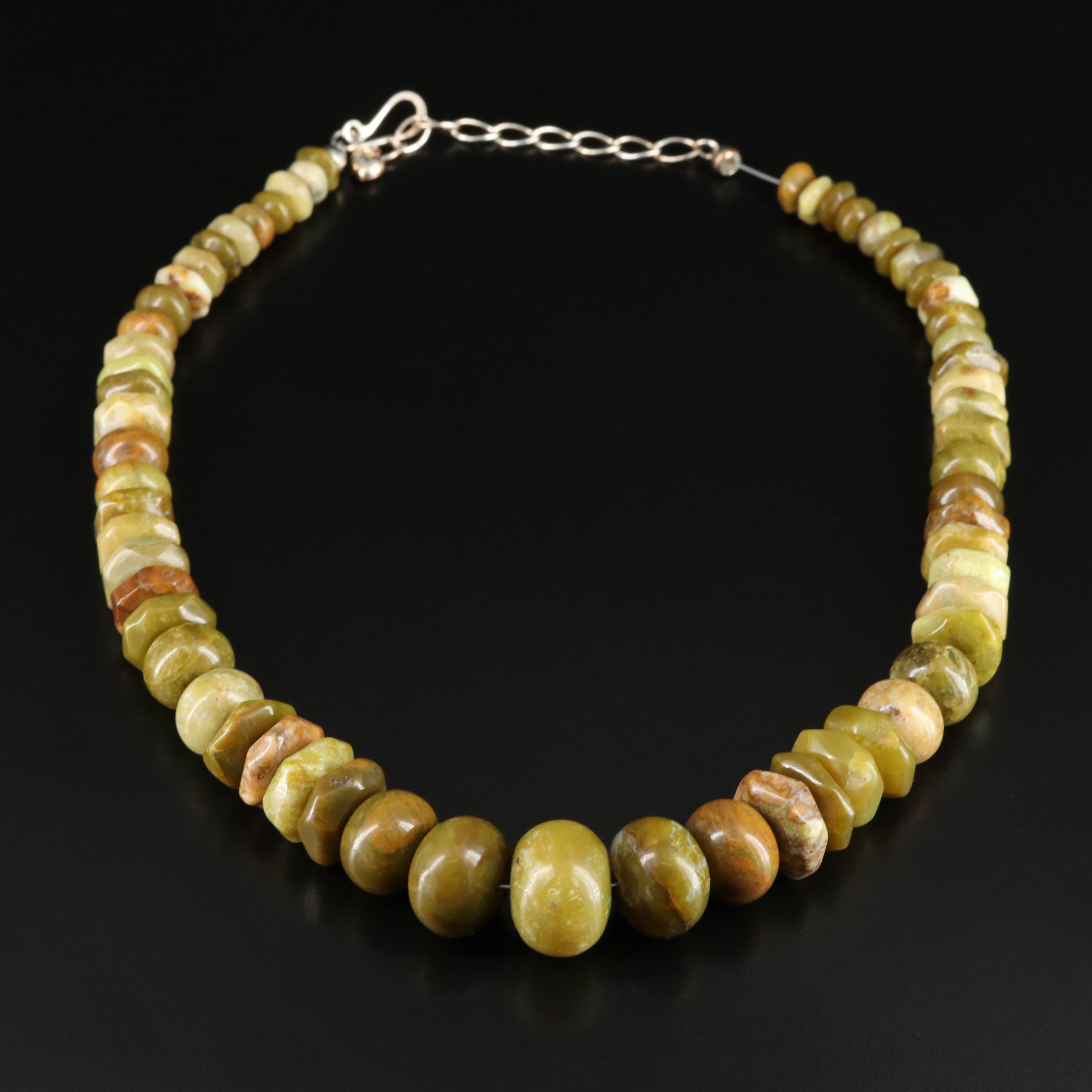 Desert Rose Trading Sterling Common Opal Graduated Necklace