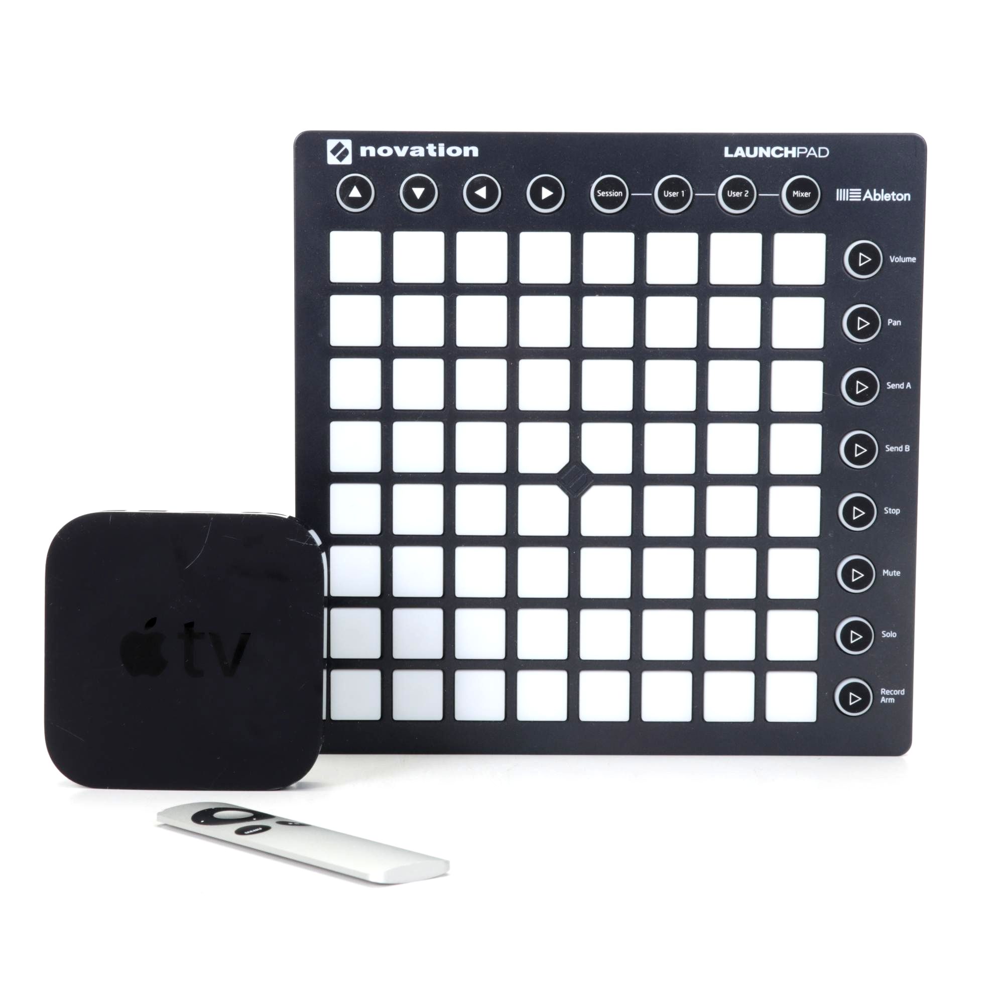Apple TV Streamer with Remote and Novation LaunchPad