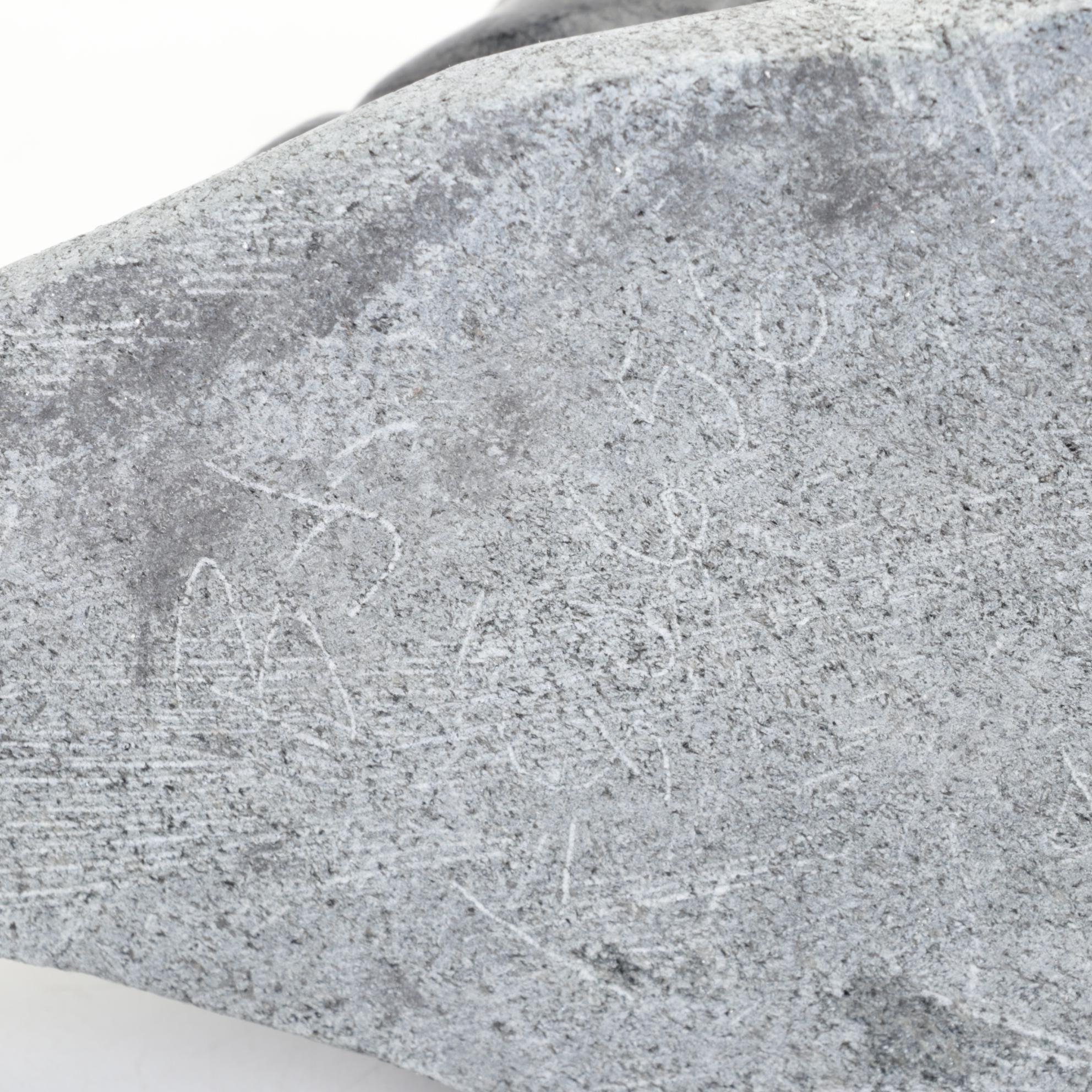 Canadian Inuit Hand-Carved Soapstone Hunter Figurine, Mid to Late 20th Century