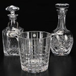 Tiffany "Plaid" Crystal Ice Bucket with Atlantis Crystal and Other Decanters