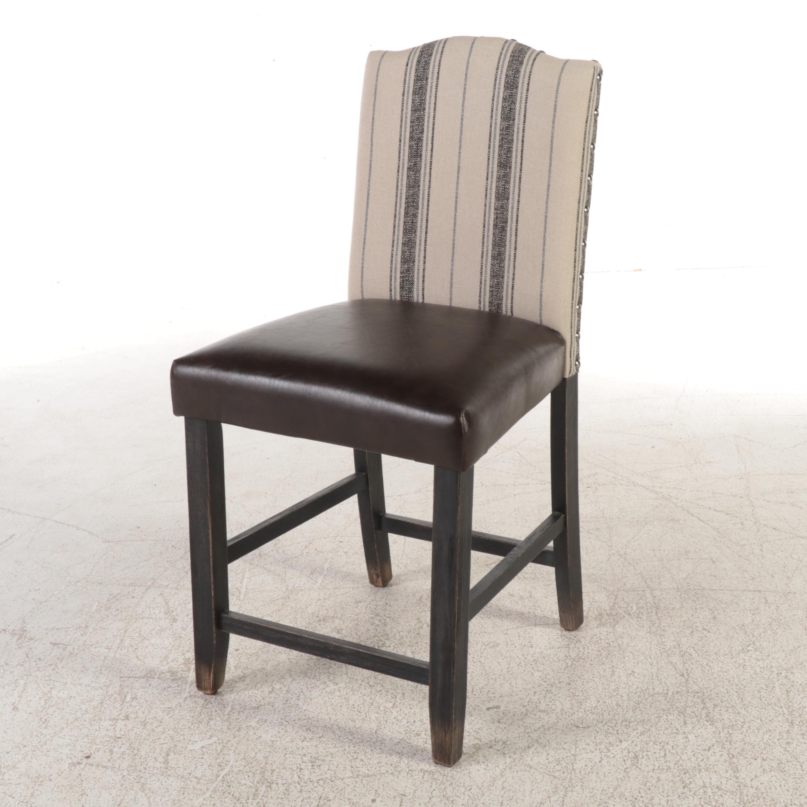 Pair of Ashley Furniture "Moriann" Upholstered Counter Stools with Nailheads