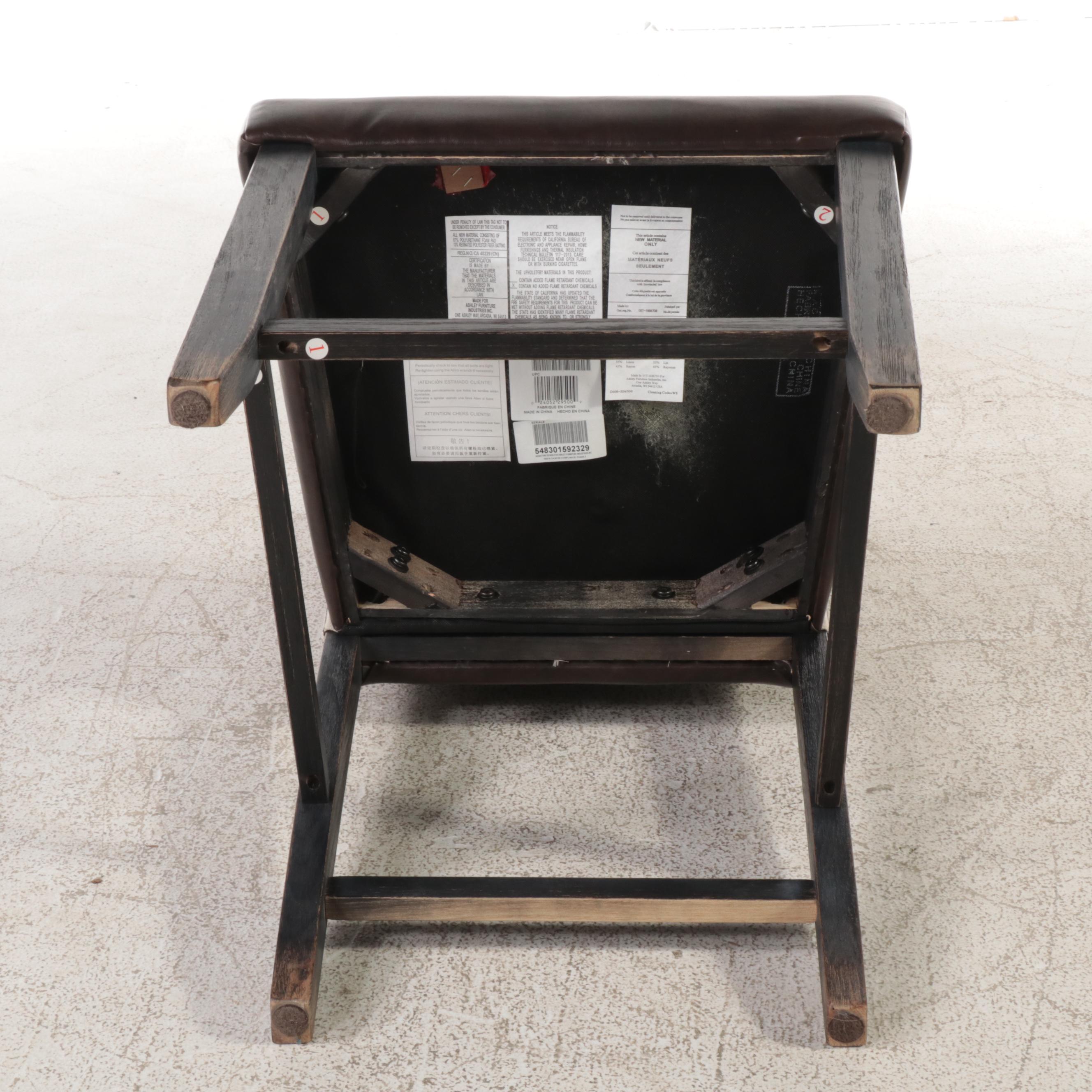 Pair of Ashley Furniture "Moriann" Upholstered Counter Stools with Nailheads