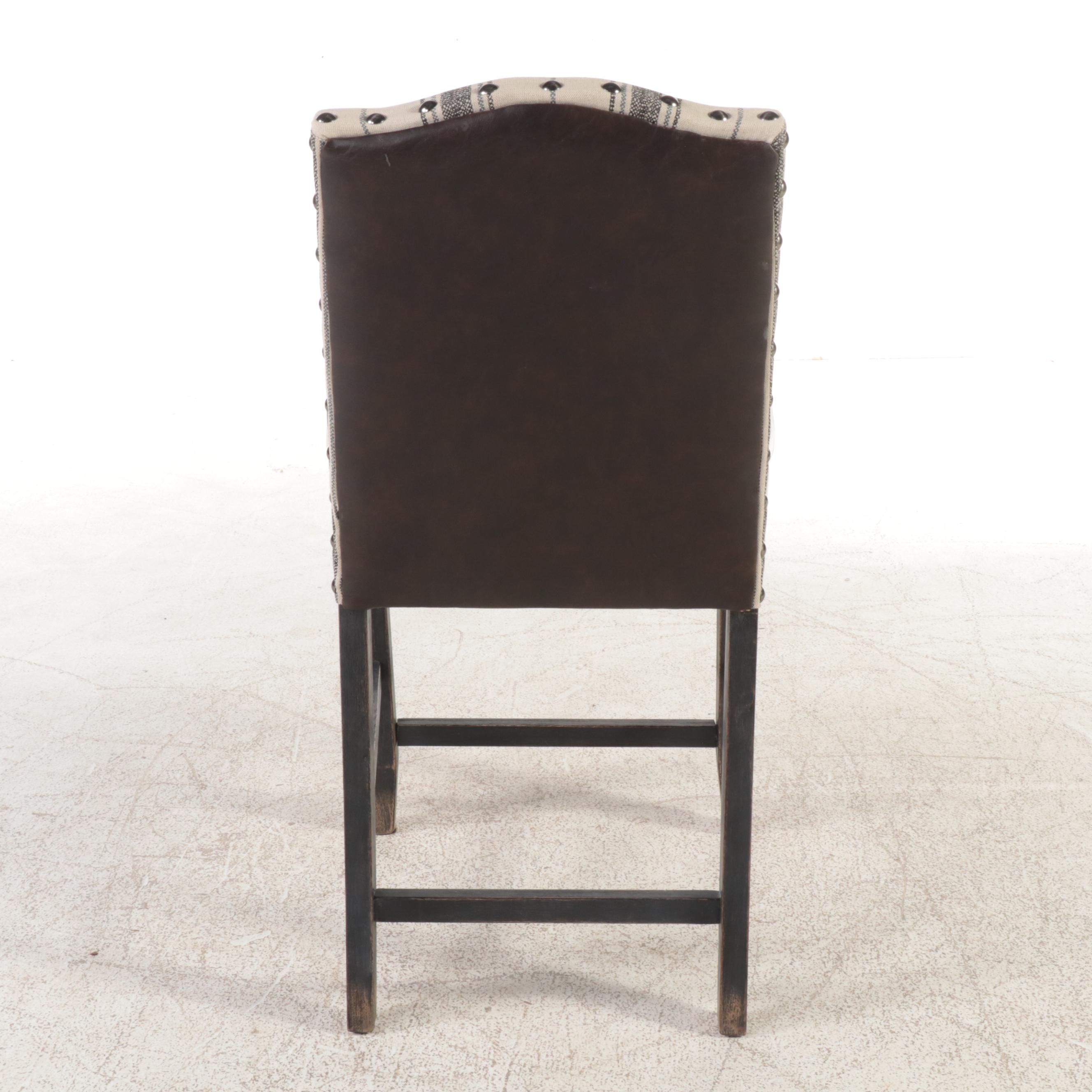 Pair of Ashley Furniture "Moriann" Upholstered Counter Stools with Nailheads