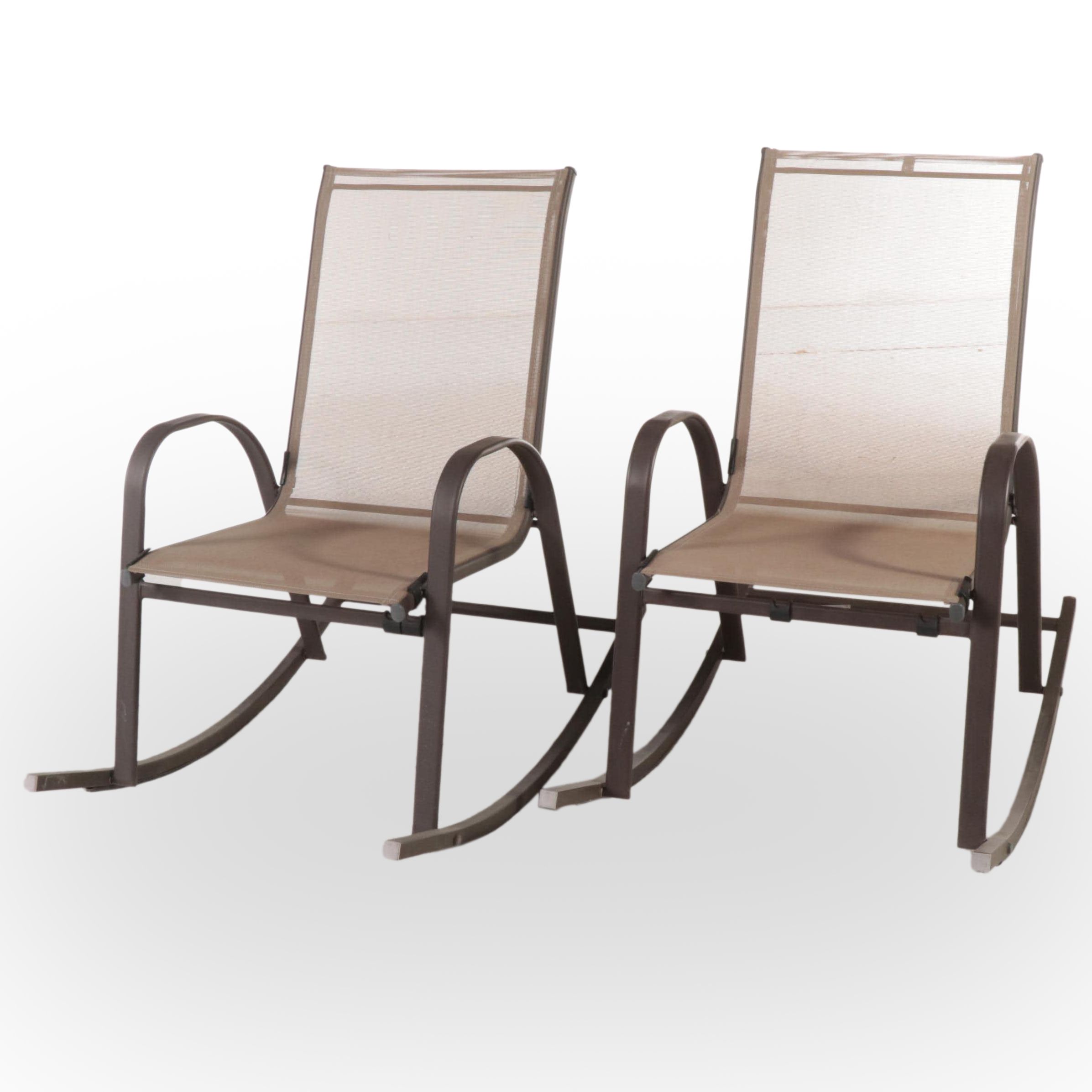 Pair of Powder-Coated Metal Stacking Patio Rockers