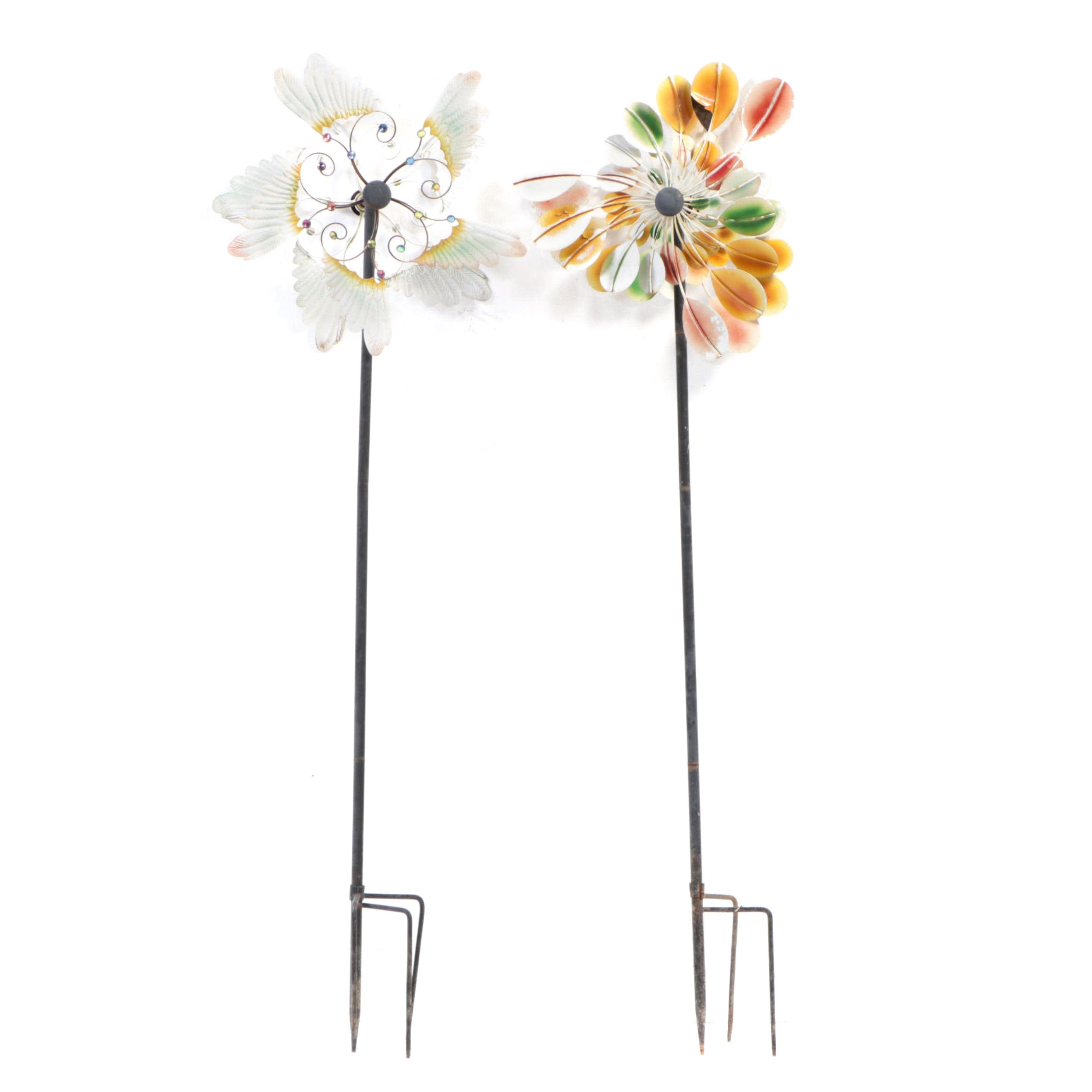Paint-Decorated Metal Garden Pinwheels