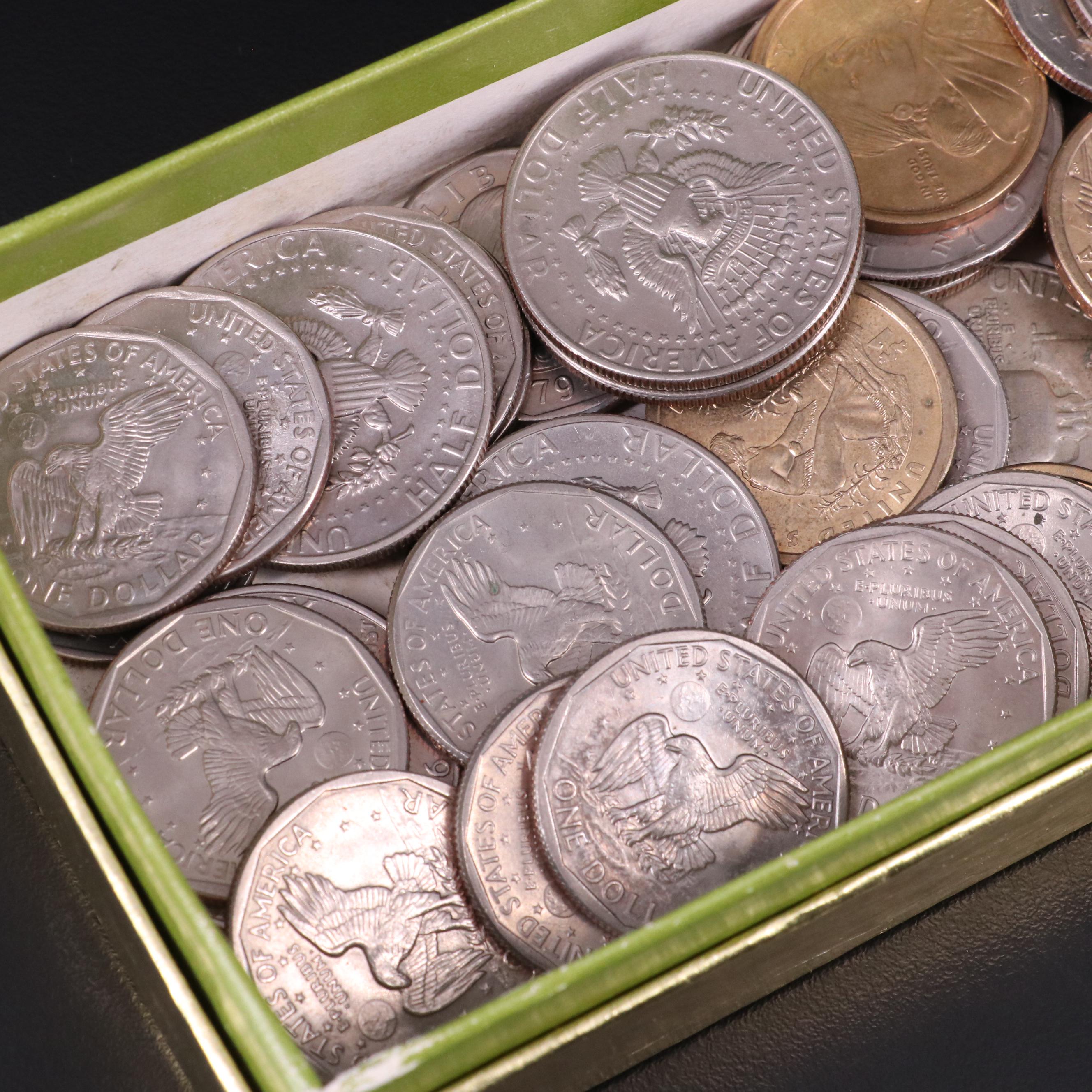 Small Collection of U.S. Coins With a 1987 Silver Eagle