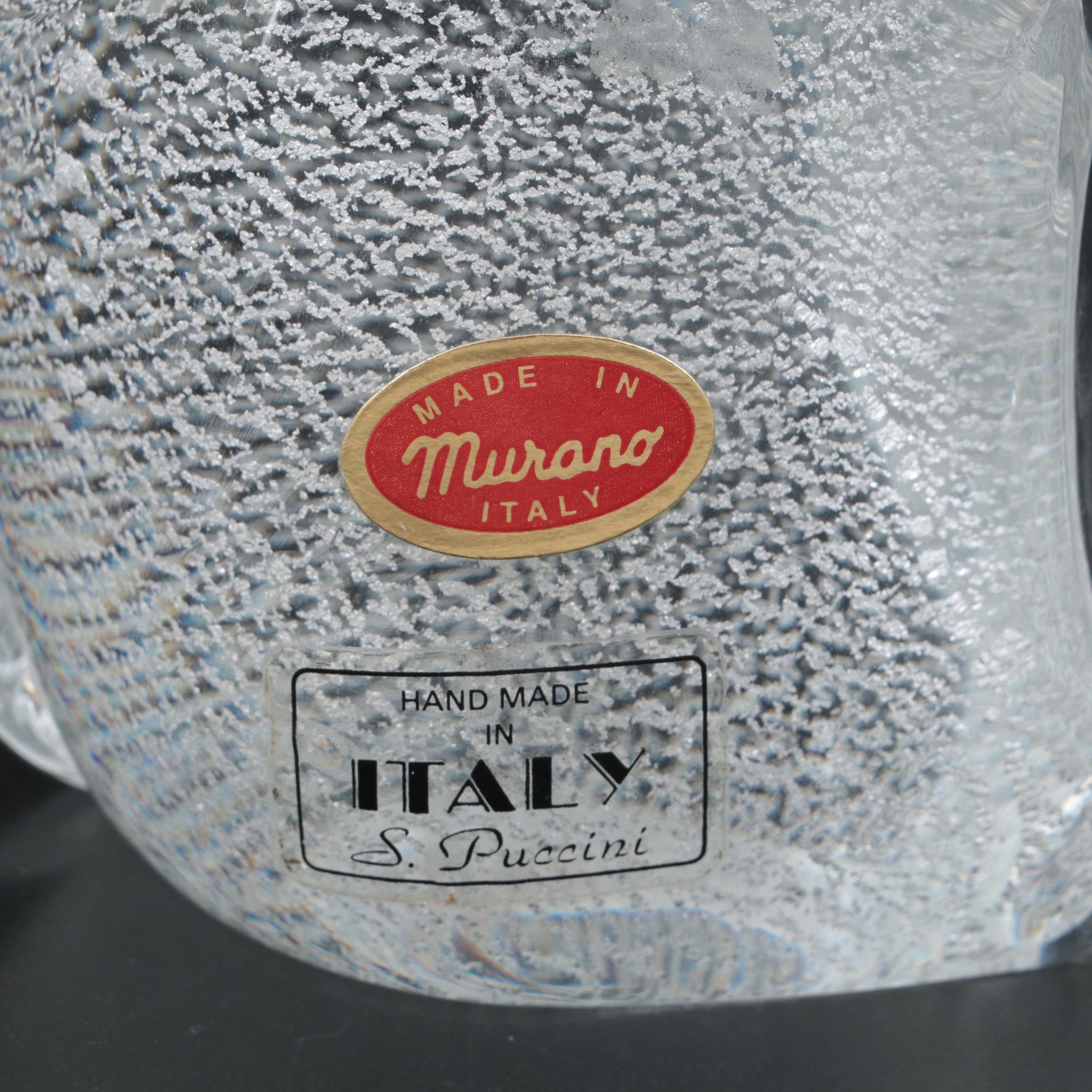 S. Puccini Handmade Murano Glass Cat Figurine