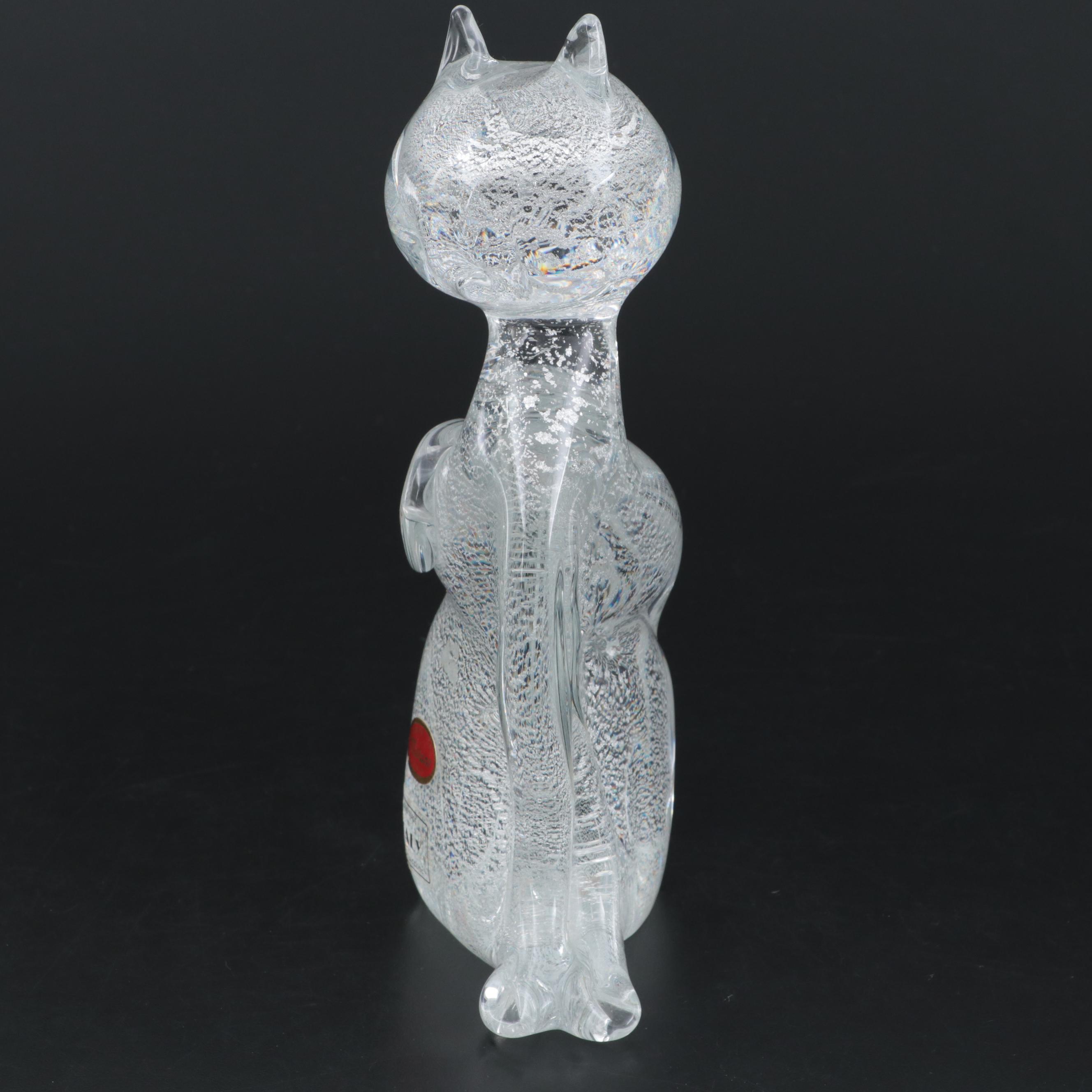 S. Puccini Handmade Murano Glass Cat Figurine