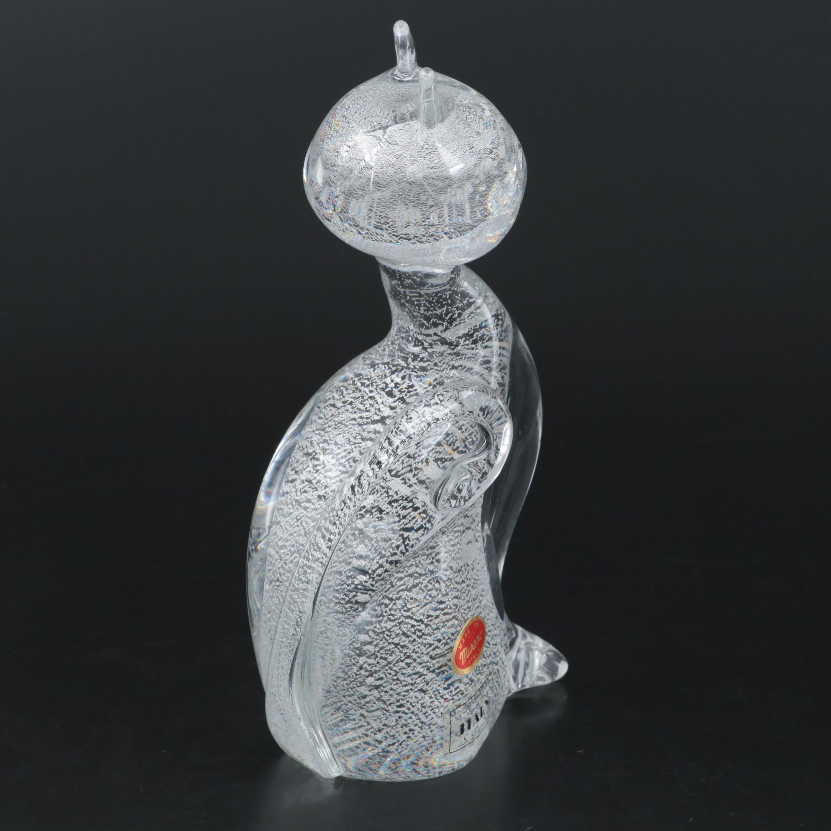 S. Puccini Handmade Murano Glass Cat Figurine