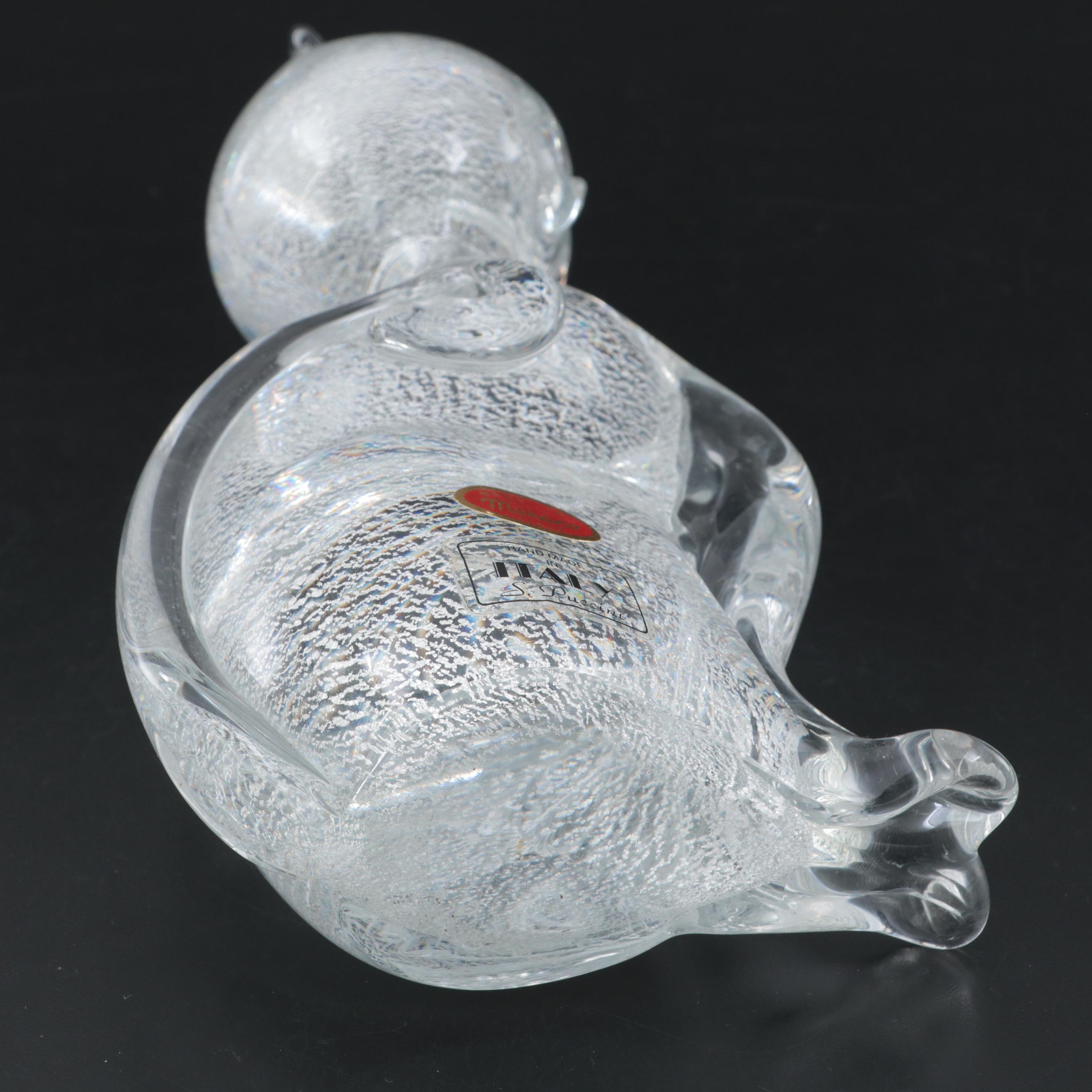 S. Puccini Handmade Murano Glass Cat Figurine