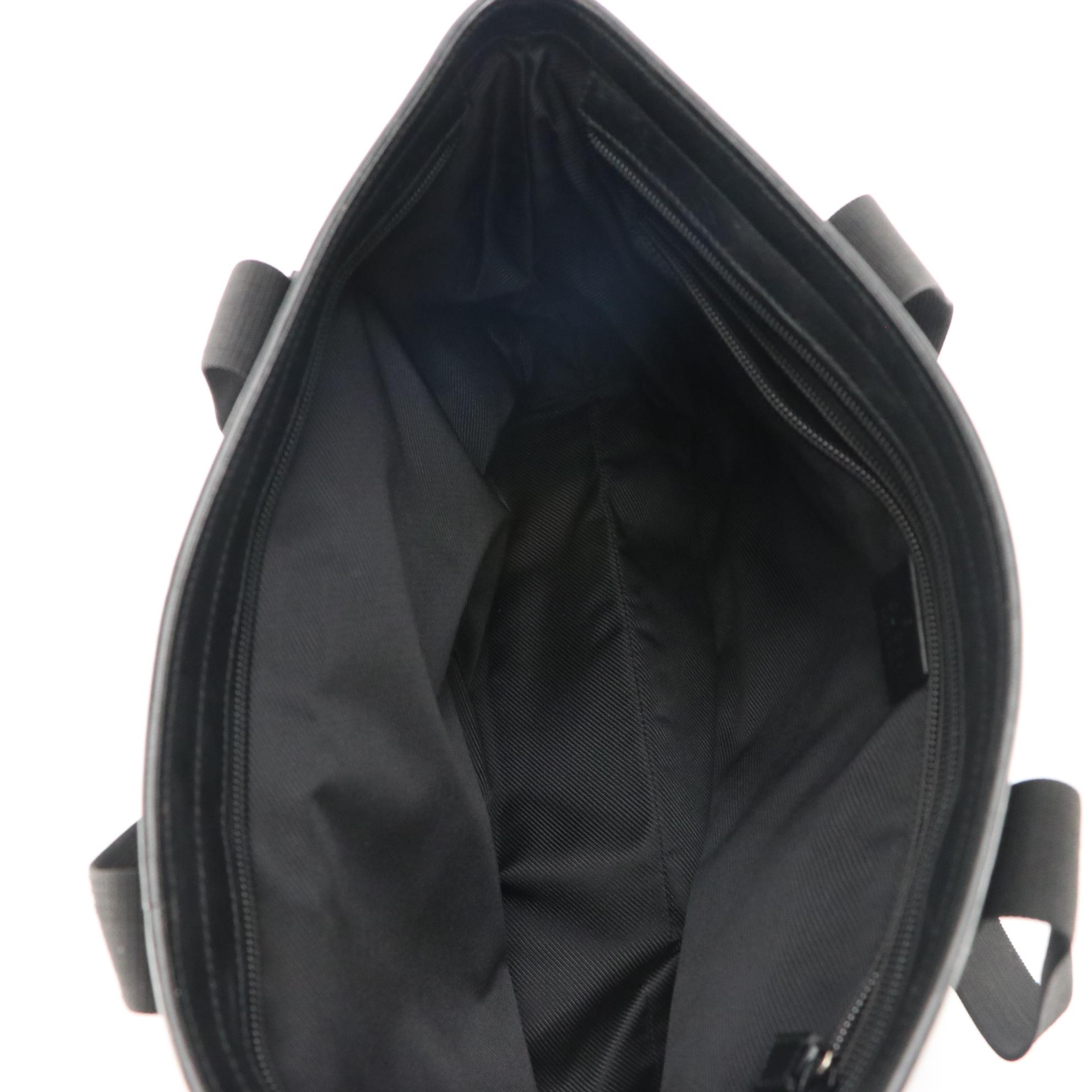 Gucci Tote Bag in Black GG Denim and Leather Trim