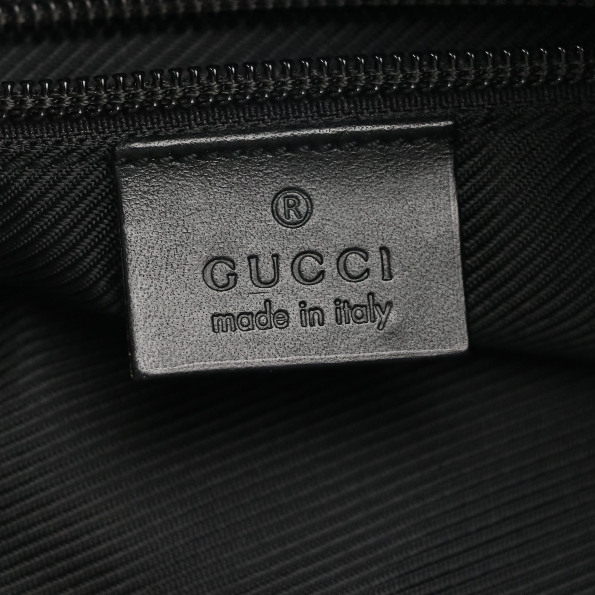 Gucci Tote Bag in Black GG Denim and Leather Trim
