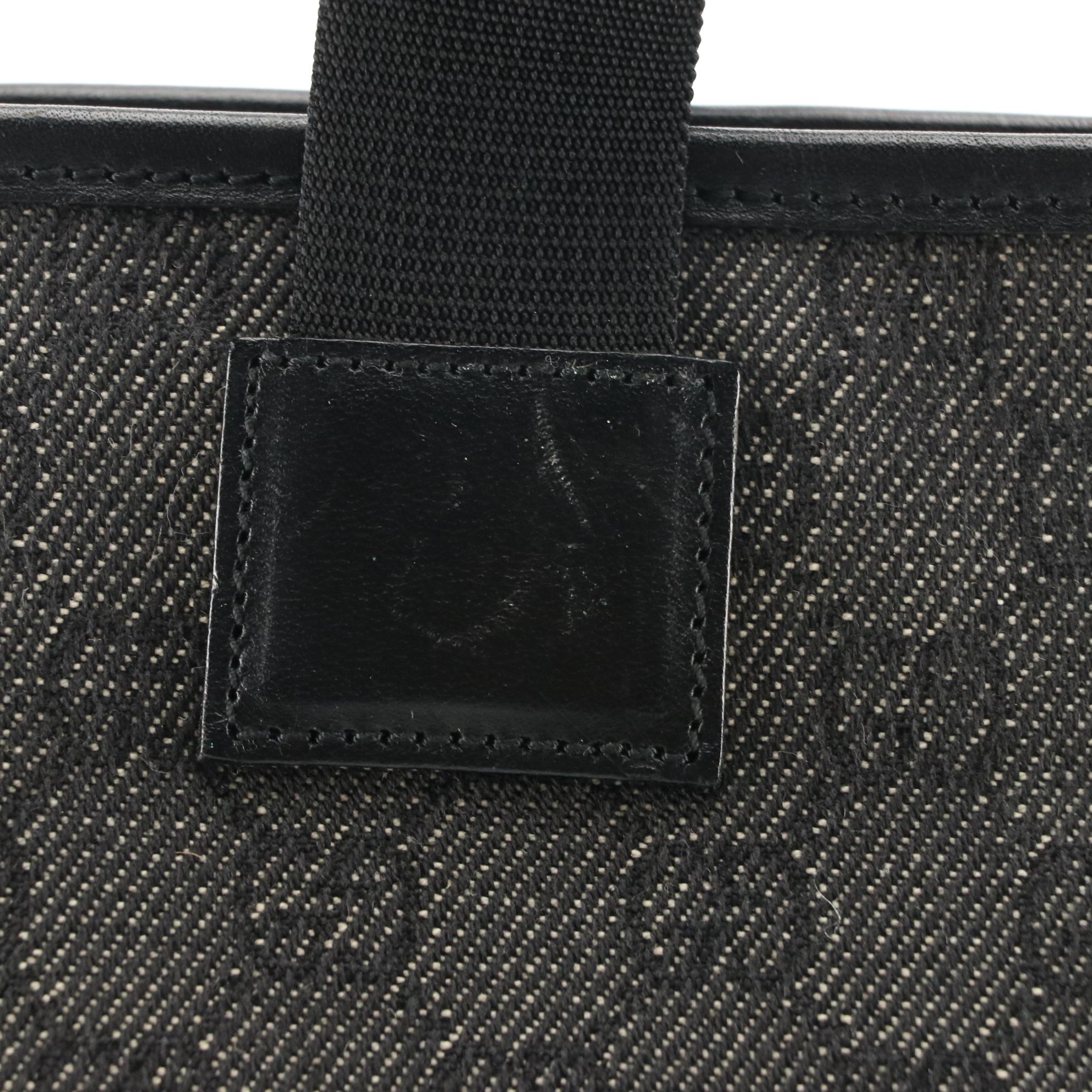 Gucci Tote Bag in Black GG Denim and Leather Trim