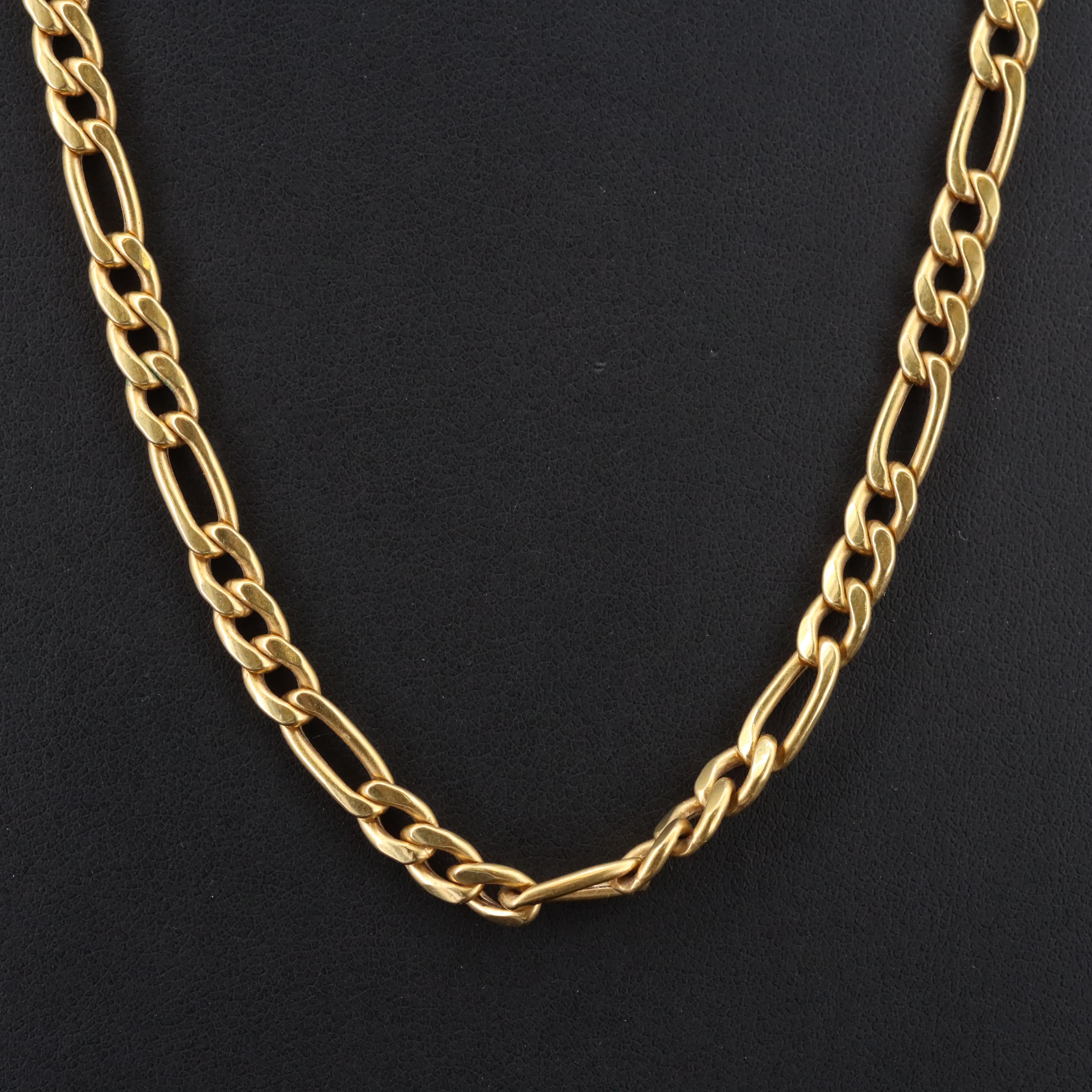 18K Figaro Chain Necklace