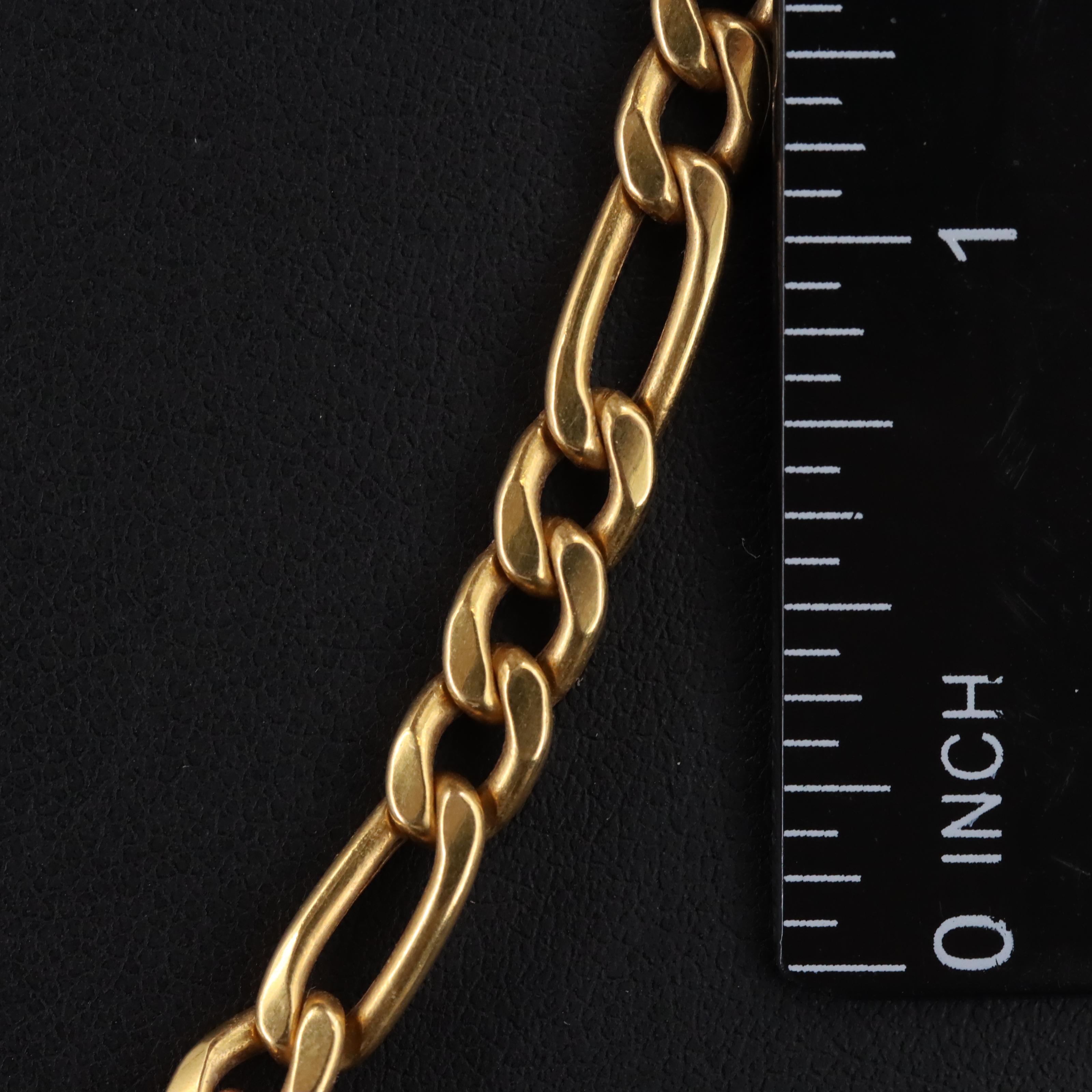 18K Figaro Chain Necklace