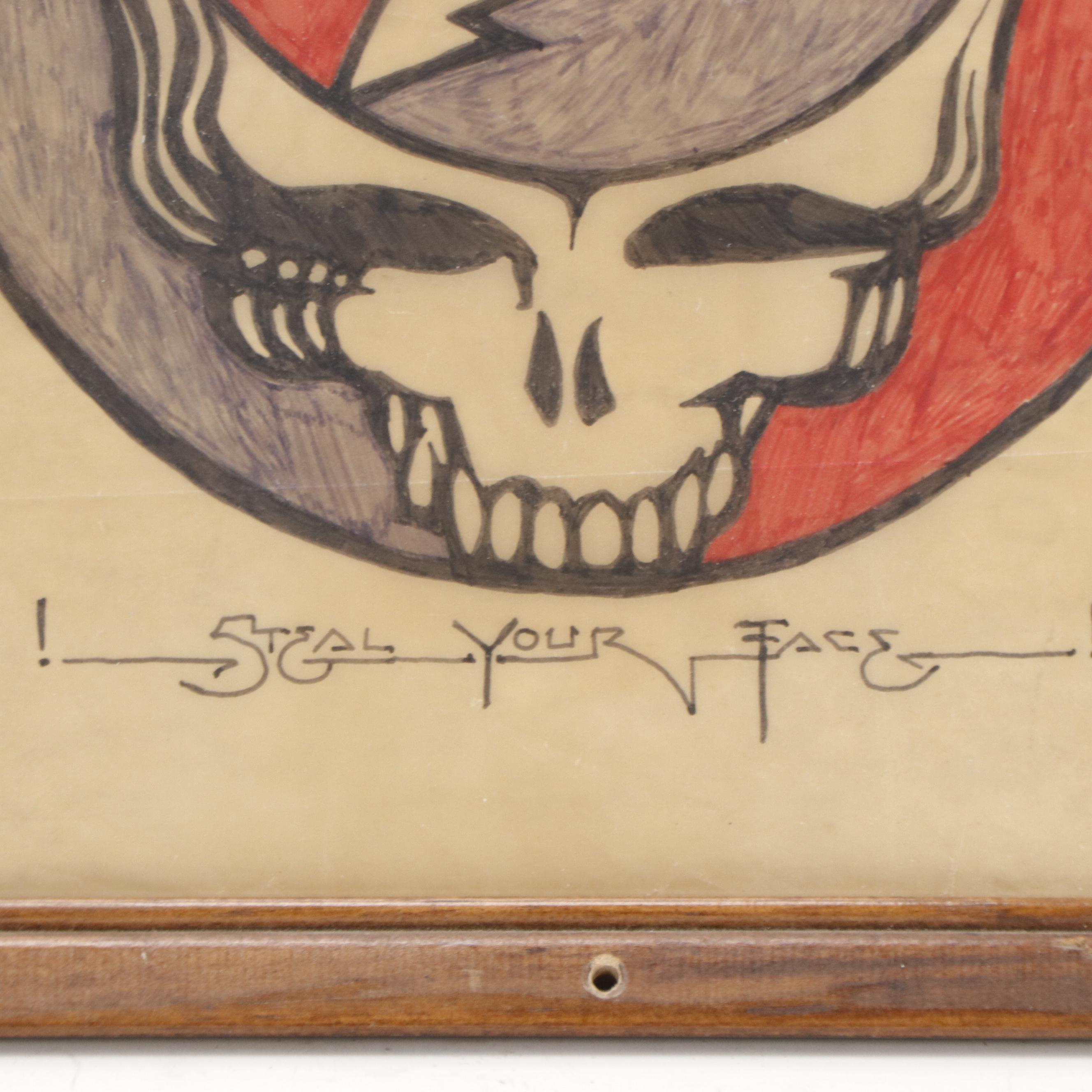 Grateful Dead Fan Art Marker on Paper, 1970s