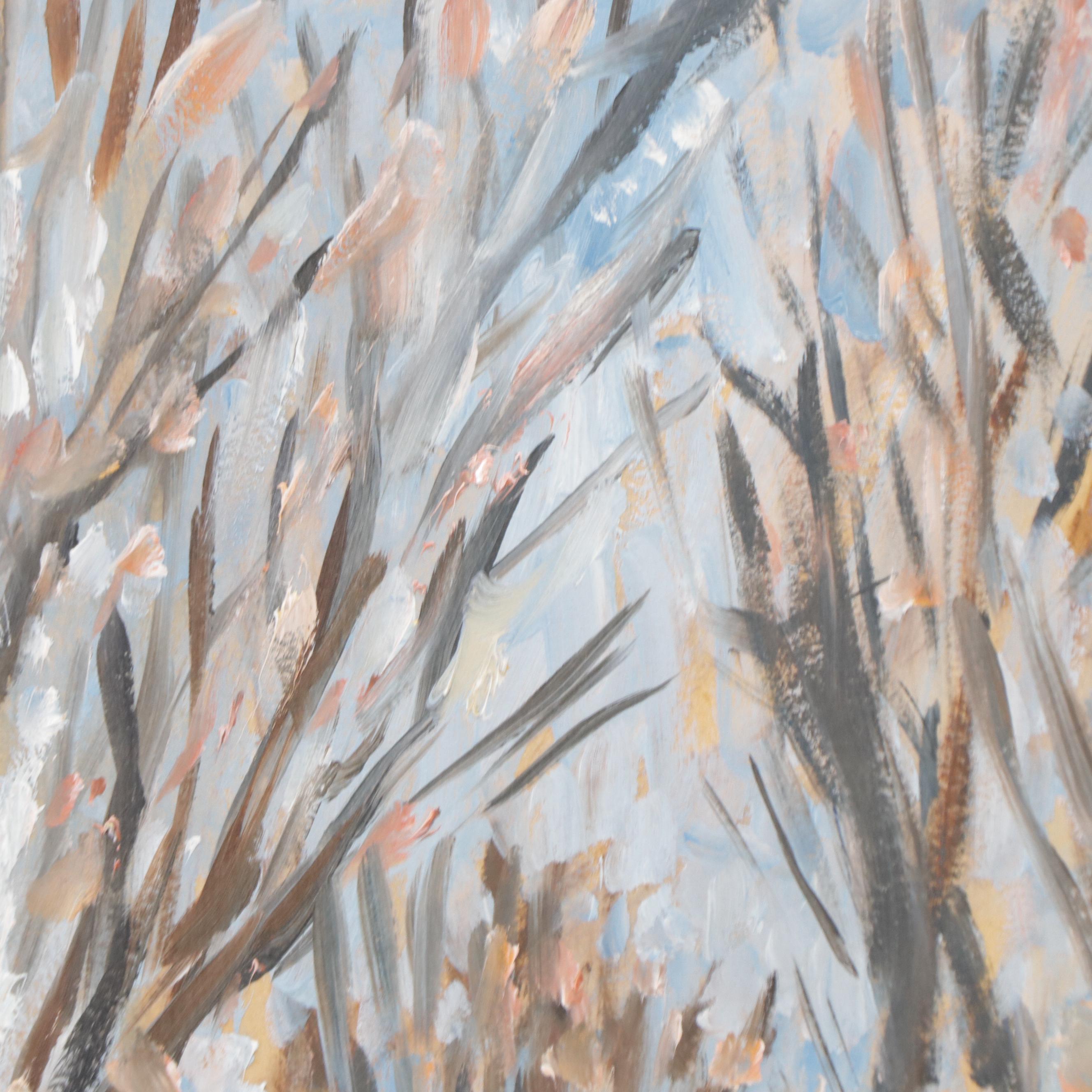 Oil Painting of Snowy Residential Landscape, 20th Century