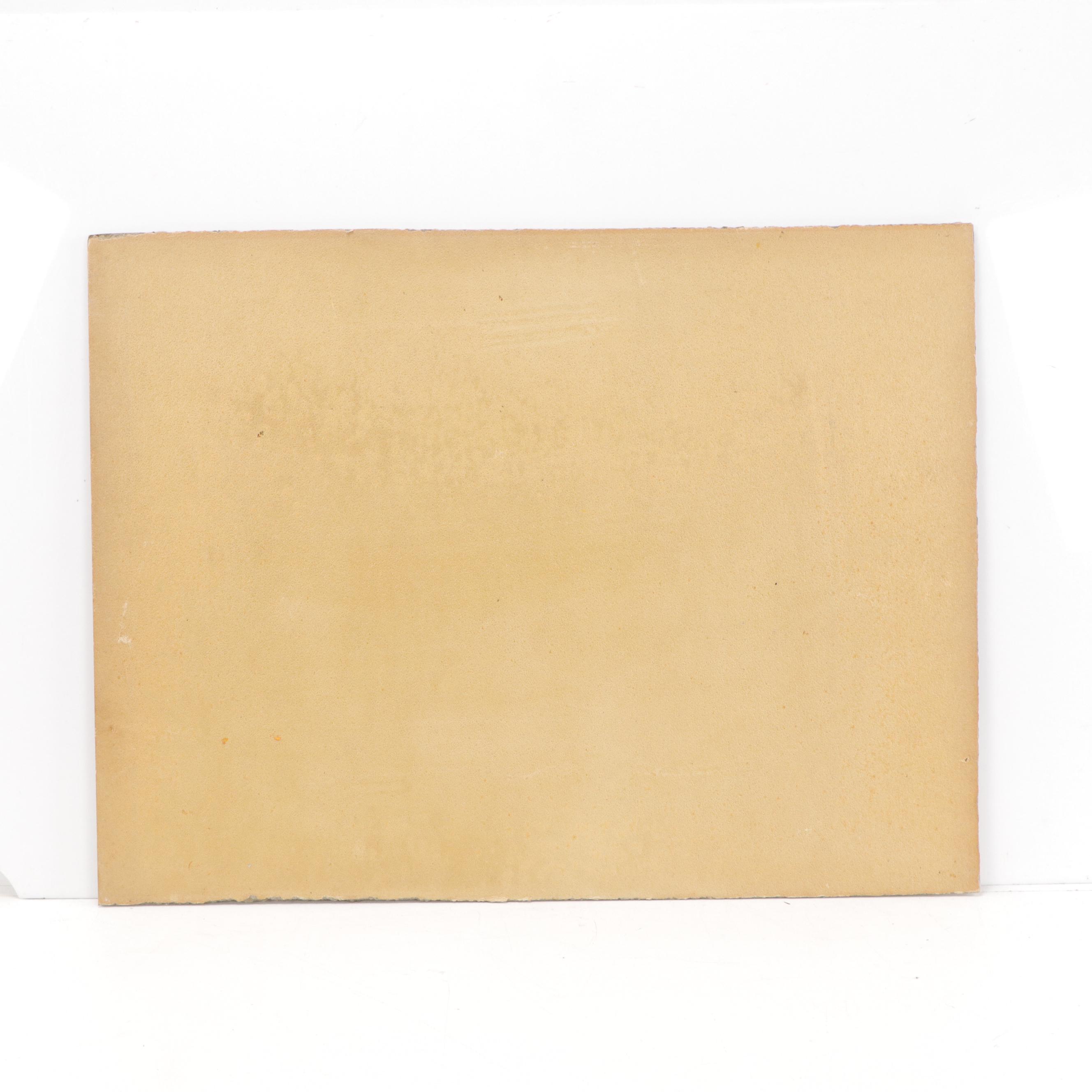 Oil Painting of Snowy Residential Landscape, 20th Century