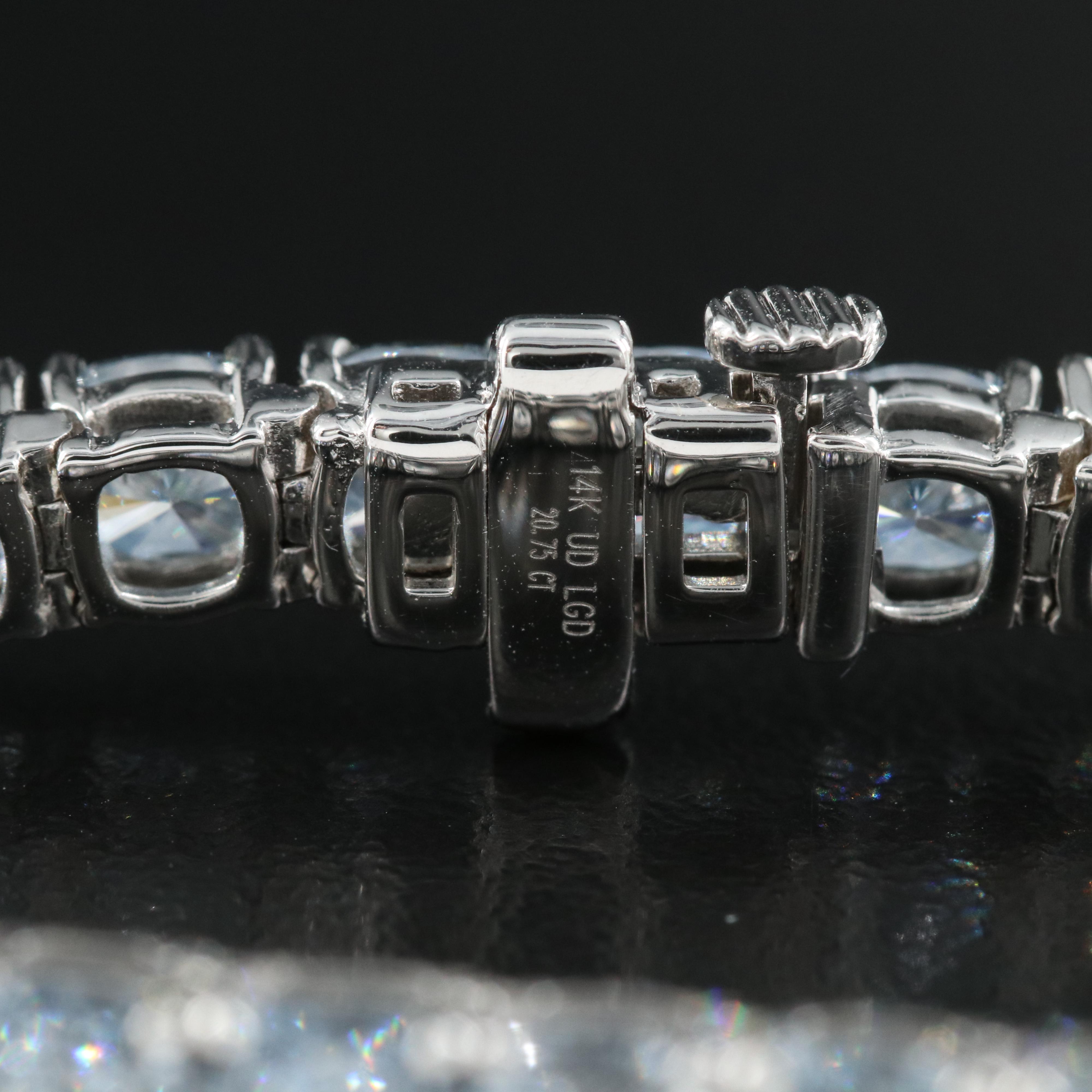 14K 18.00 CTW Lab Grown Fancy Blue Diamond Line Bracelet