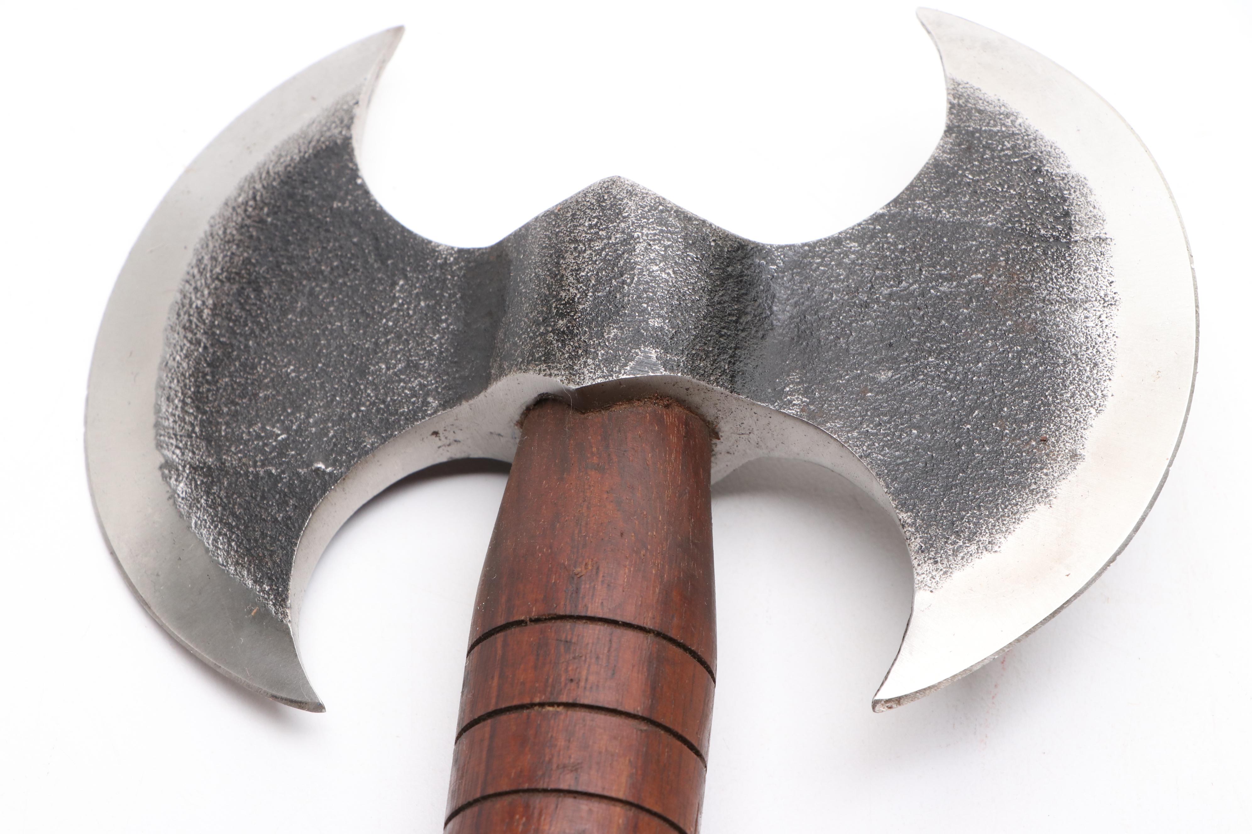 Hand-Forged Wooden Handled Hatchets and Double-Sided Axe