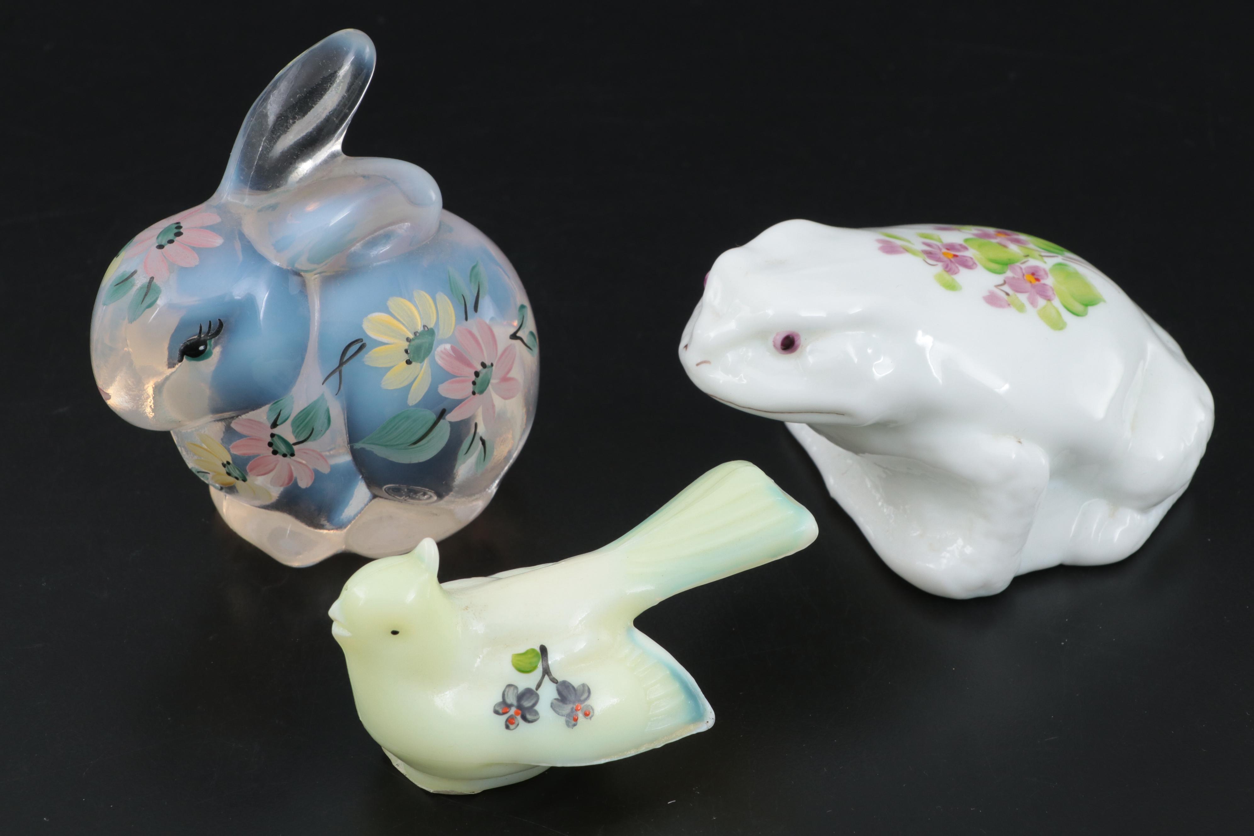 Fenton Hand-Painted Glass Figurines