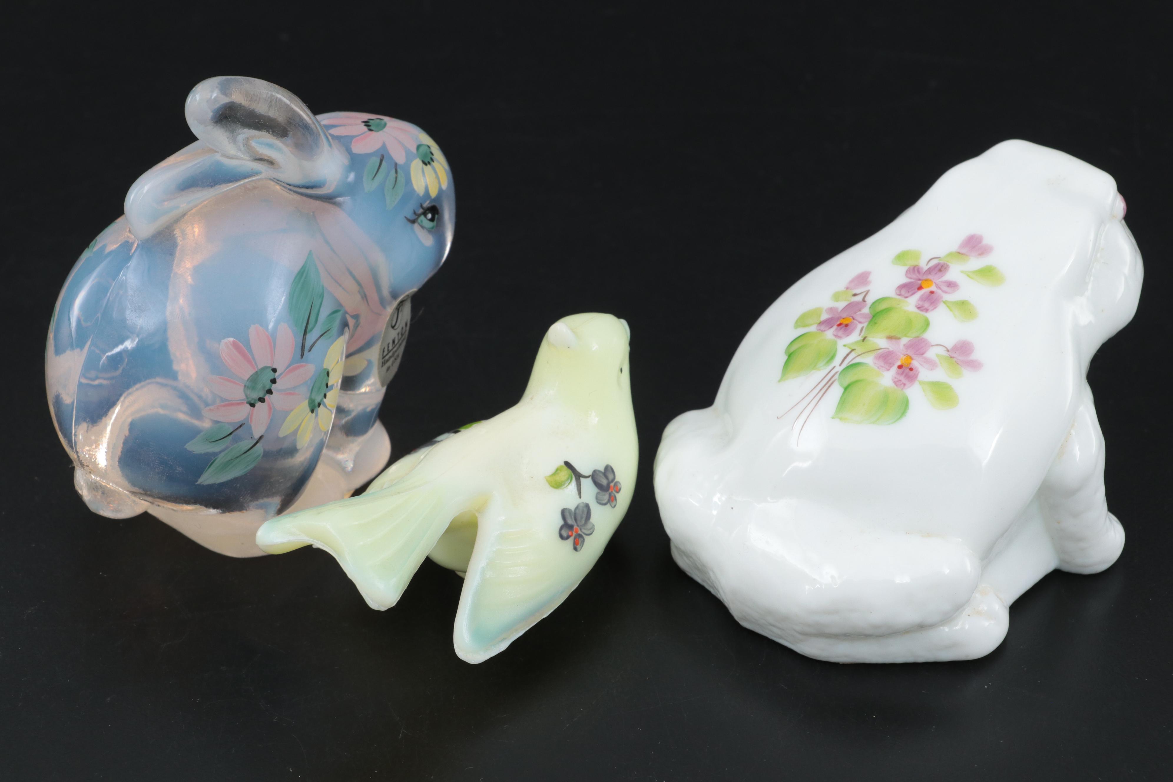 Fenton Hand-Painted Glass Figurines