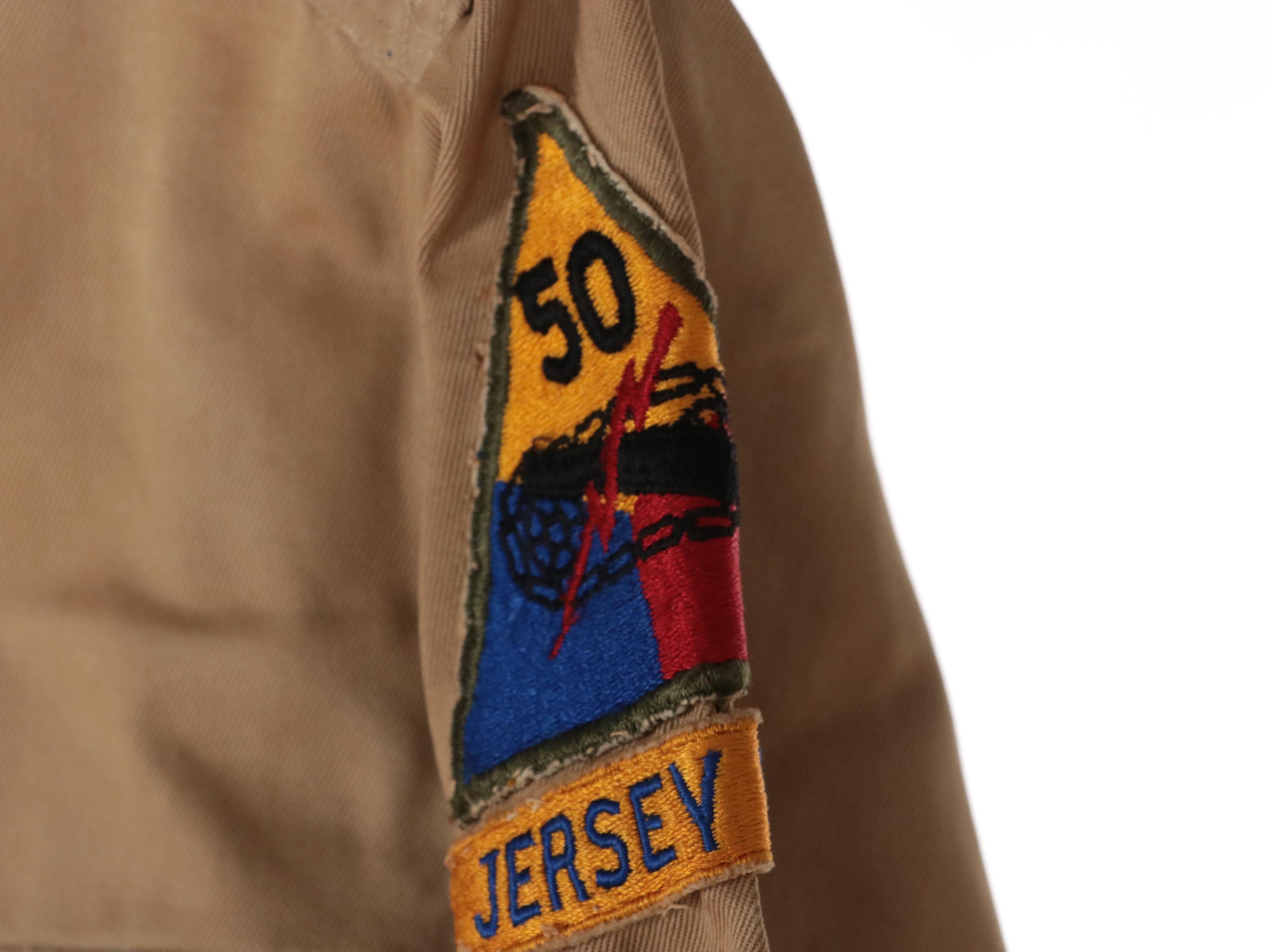 Post WWII Era 50th Armored Division Officer's Coat, Shirts, and Field Jackets